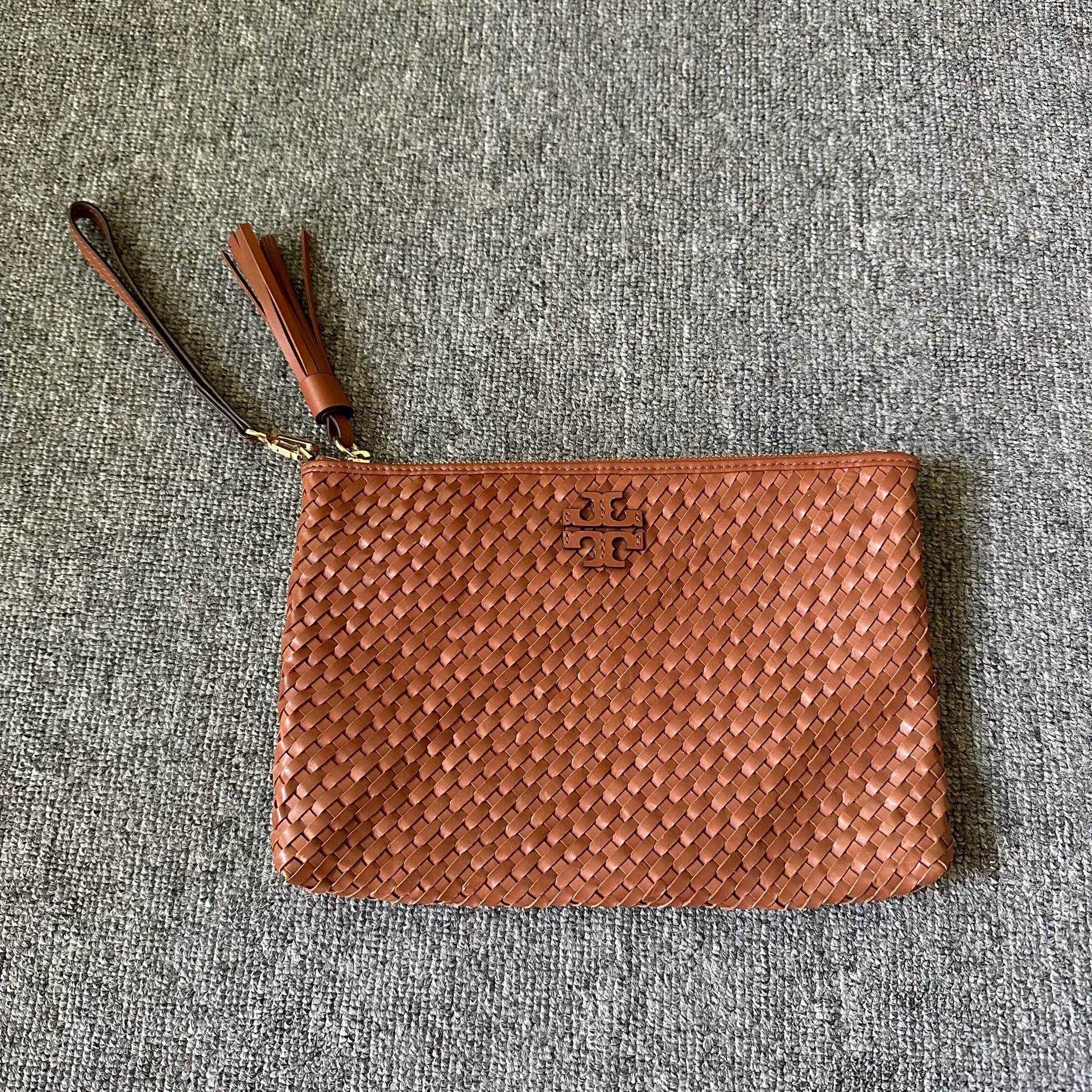 Tory Burch Mini Woven Leather Handbag