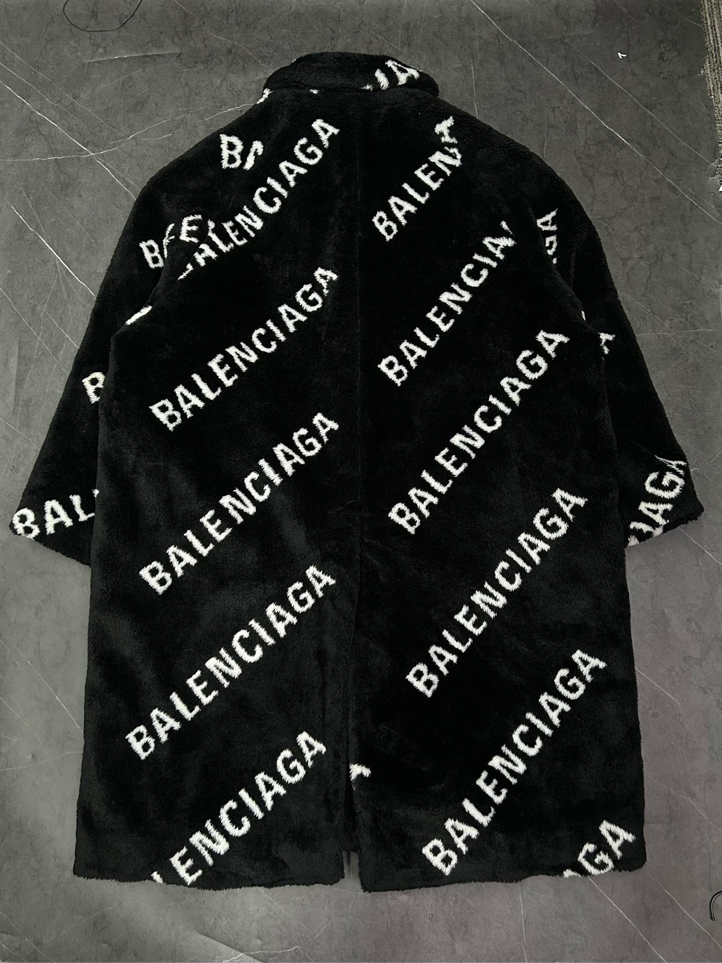 Balenciaga All-Over Logo Teddy Coat — front