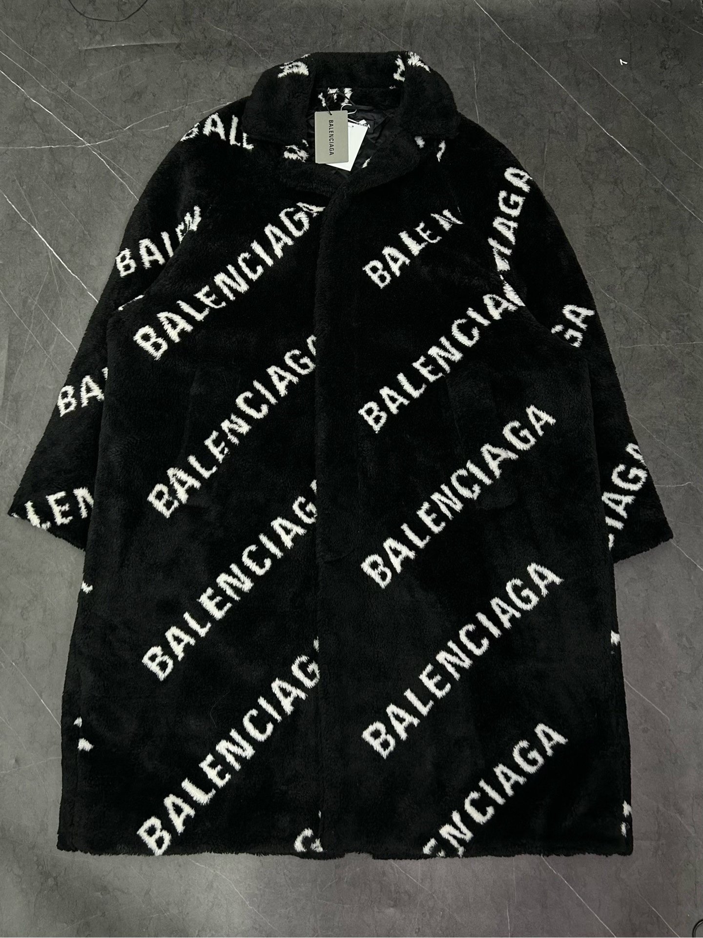 Balenciaga All-Over Logo Teddy Coat