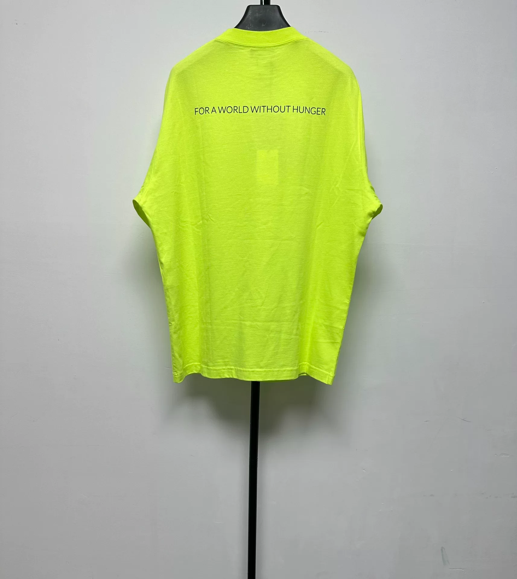 Balenciaga x WFP Neon Yellow Logo T-Shirt — front