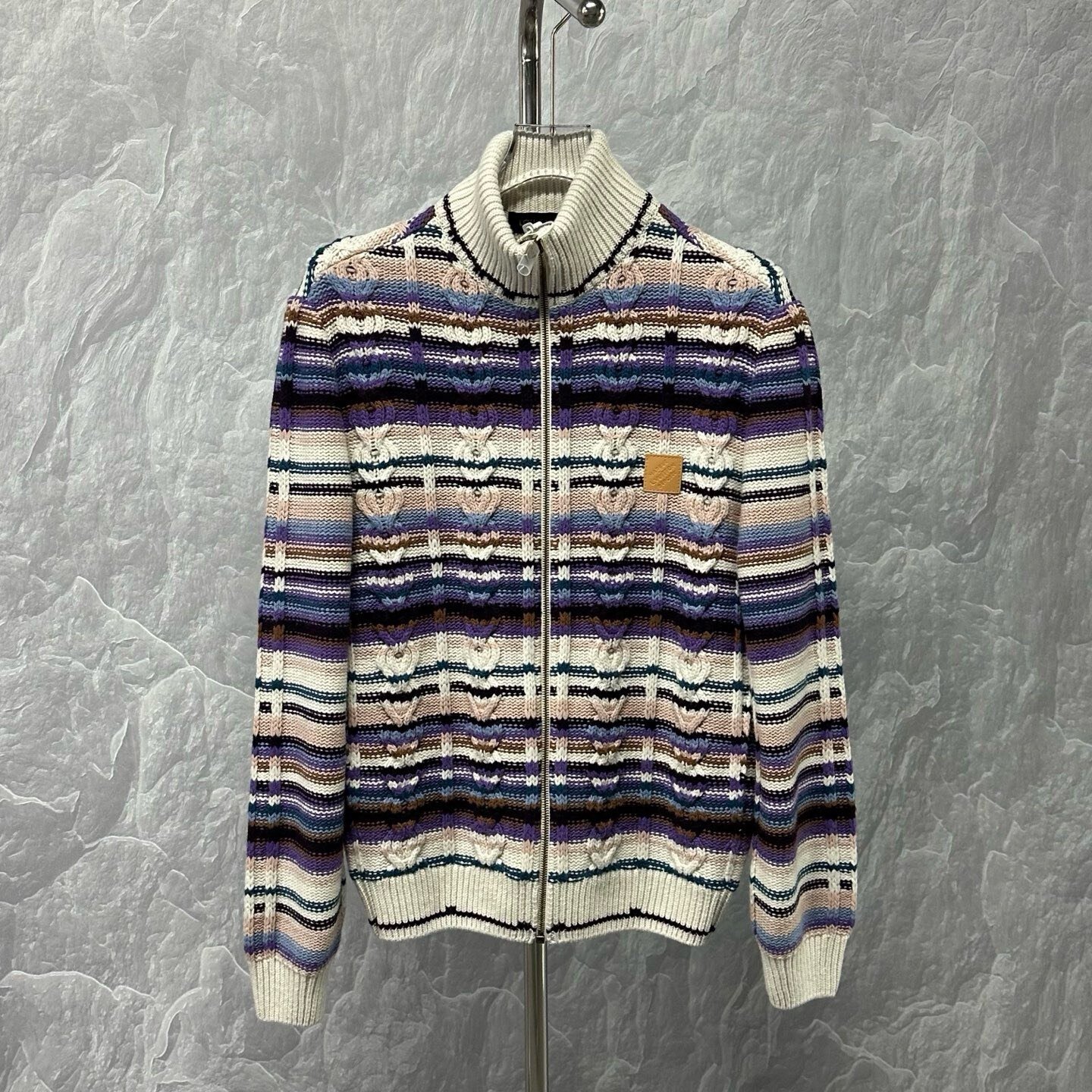 Louis Vuitton Striped Cable-Knit Jacket