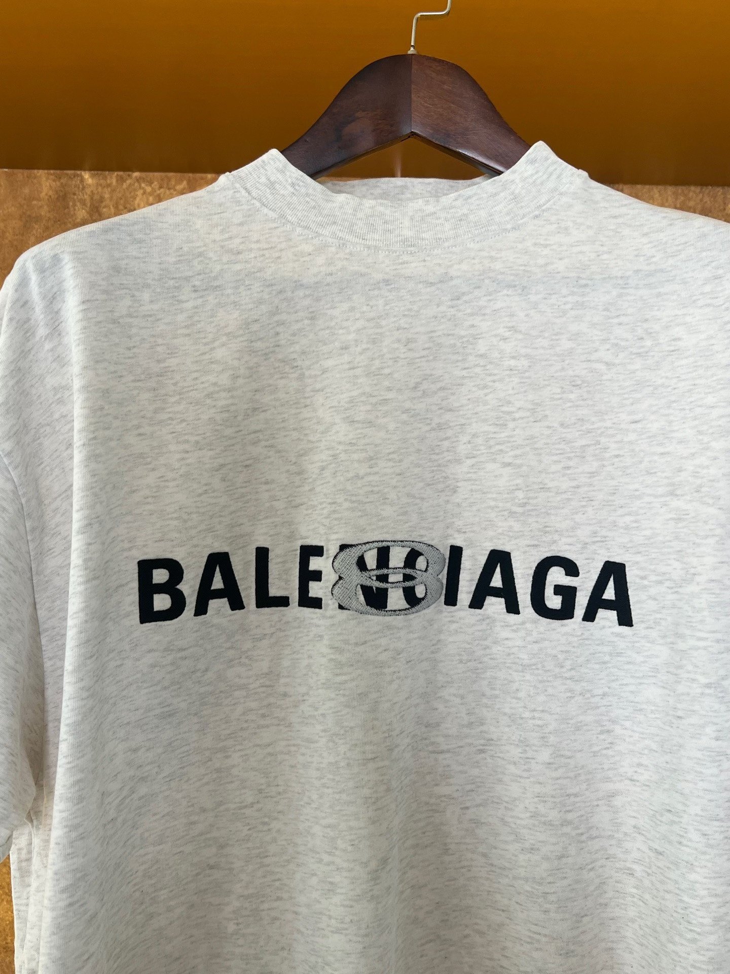 Balenciaga Gray Logo Short-Sleeve T-Shirt — detail