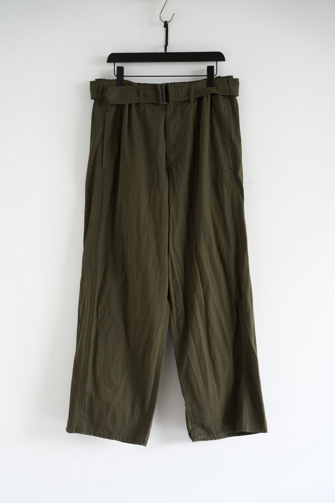 Yohji Yamamoto 24SS Green Belted Straight Pants
