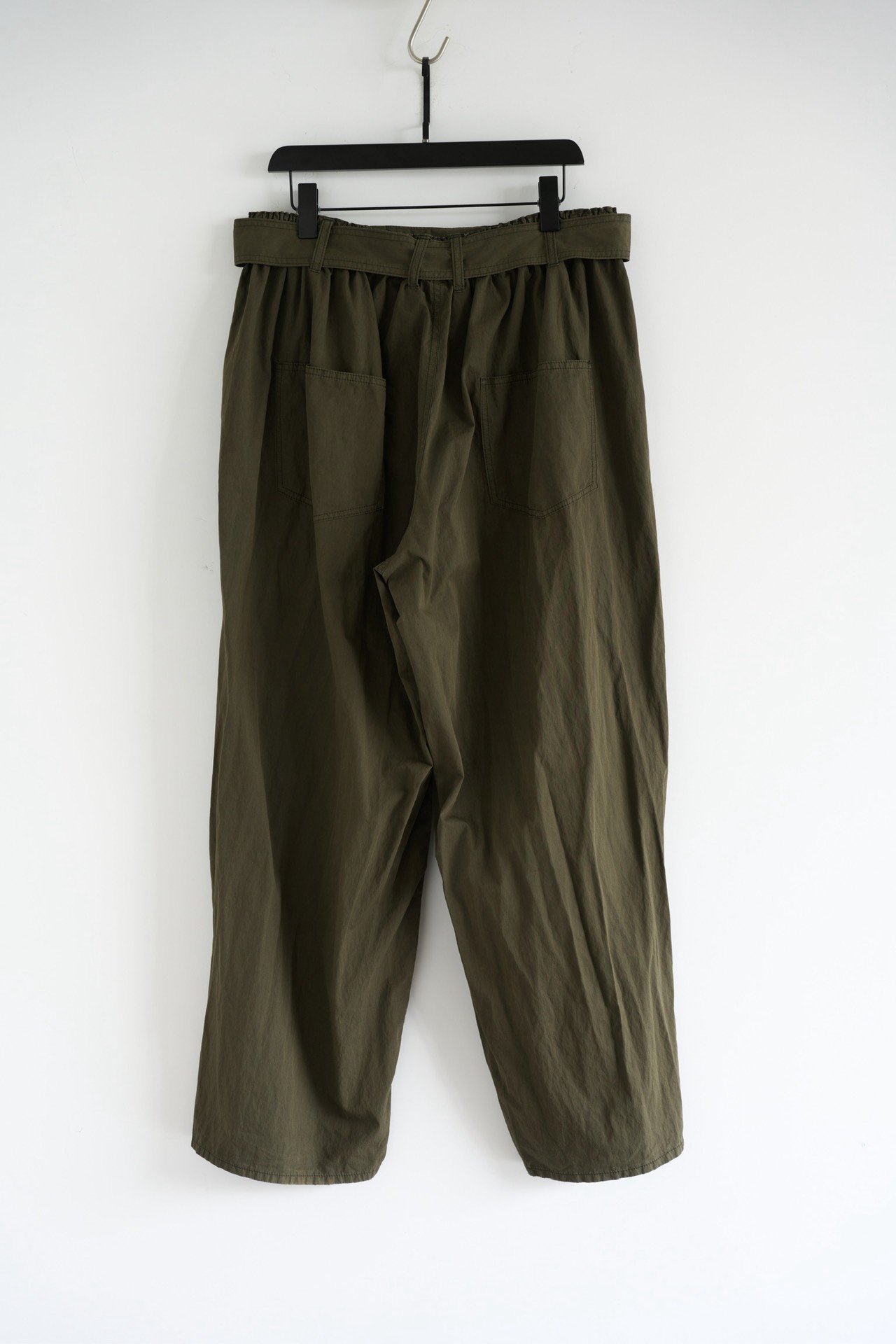 Yohji Yamamoto 24SS Green Belted Straight Pants — front