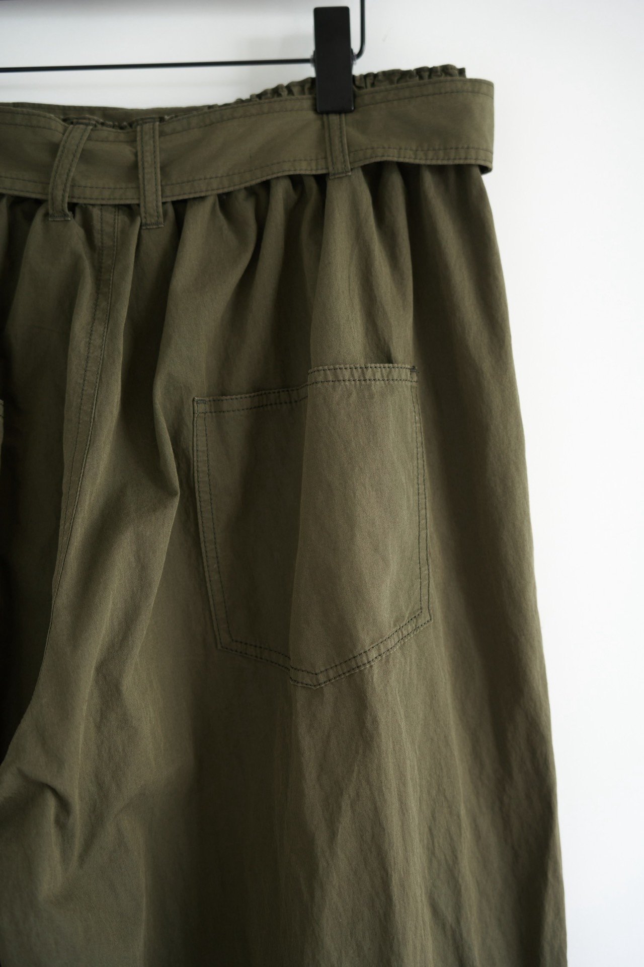 Yohji Yamamoto 24SS Green Belted Straight Pants — back