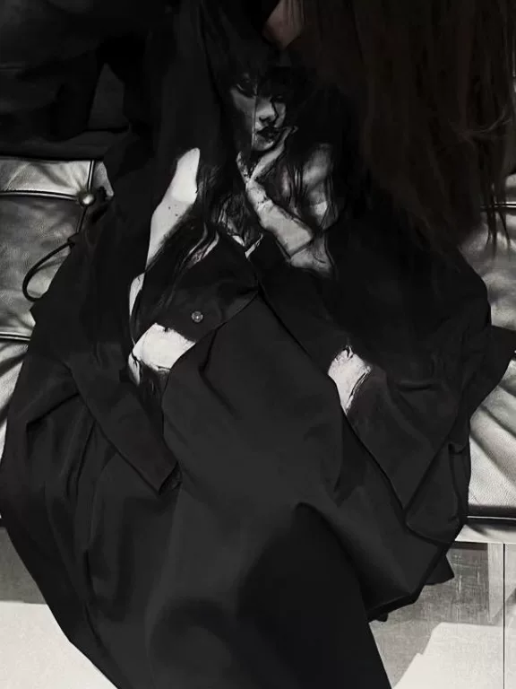 Yohji Yamamoto 22SS Silk Sketch Shirt — detail