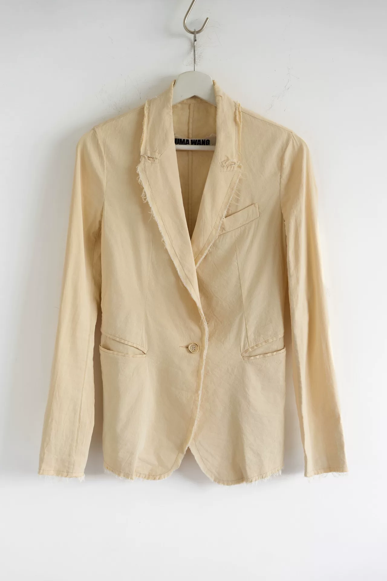 Uma Wang Beige Frayed Edge Blazer