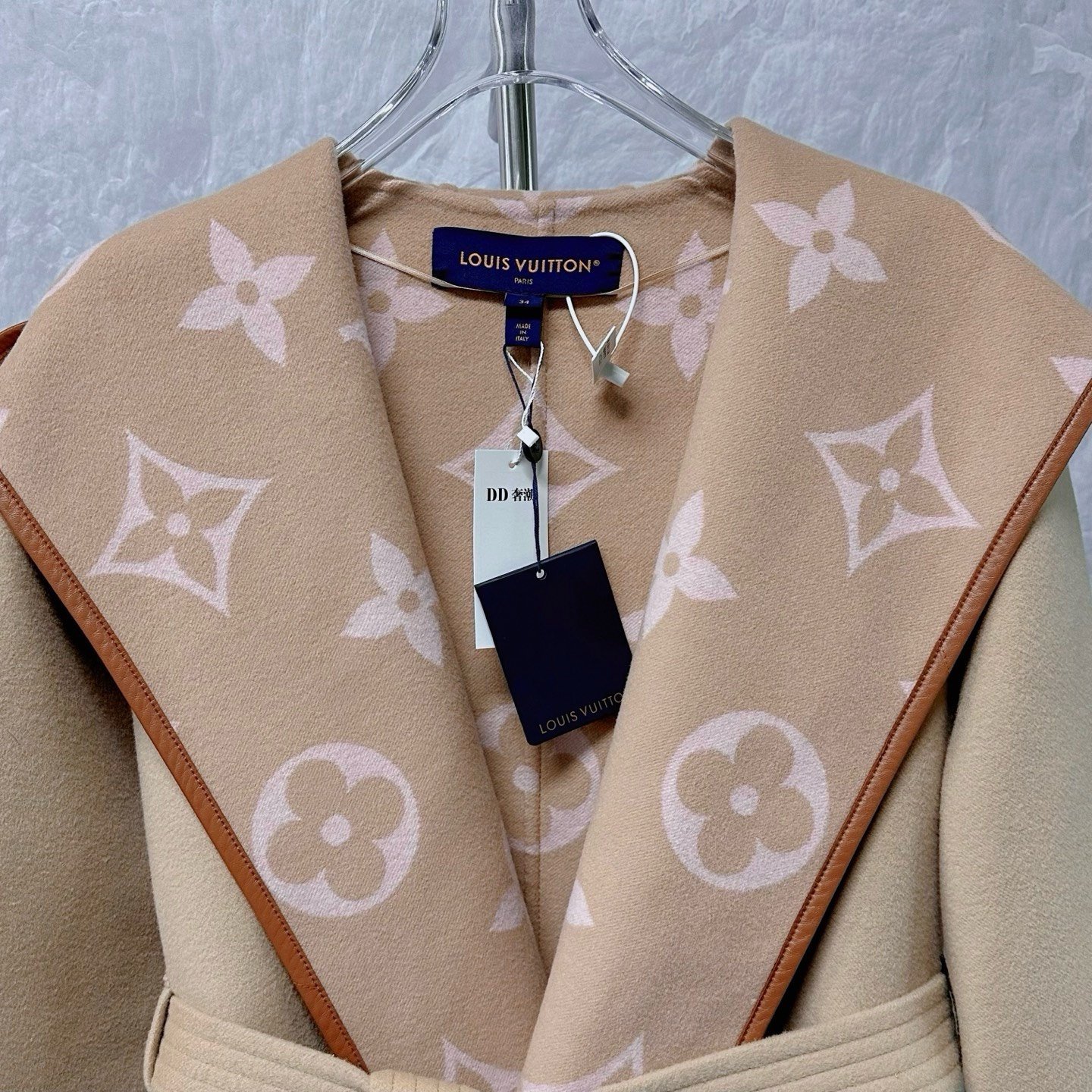Louis Vuitton Cashmere Wrap Hooded Coat — detail