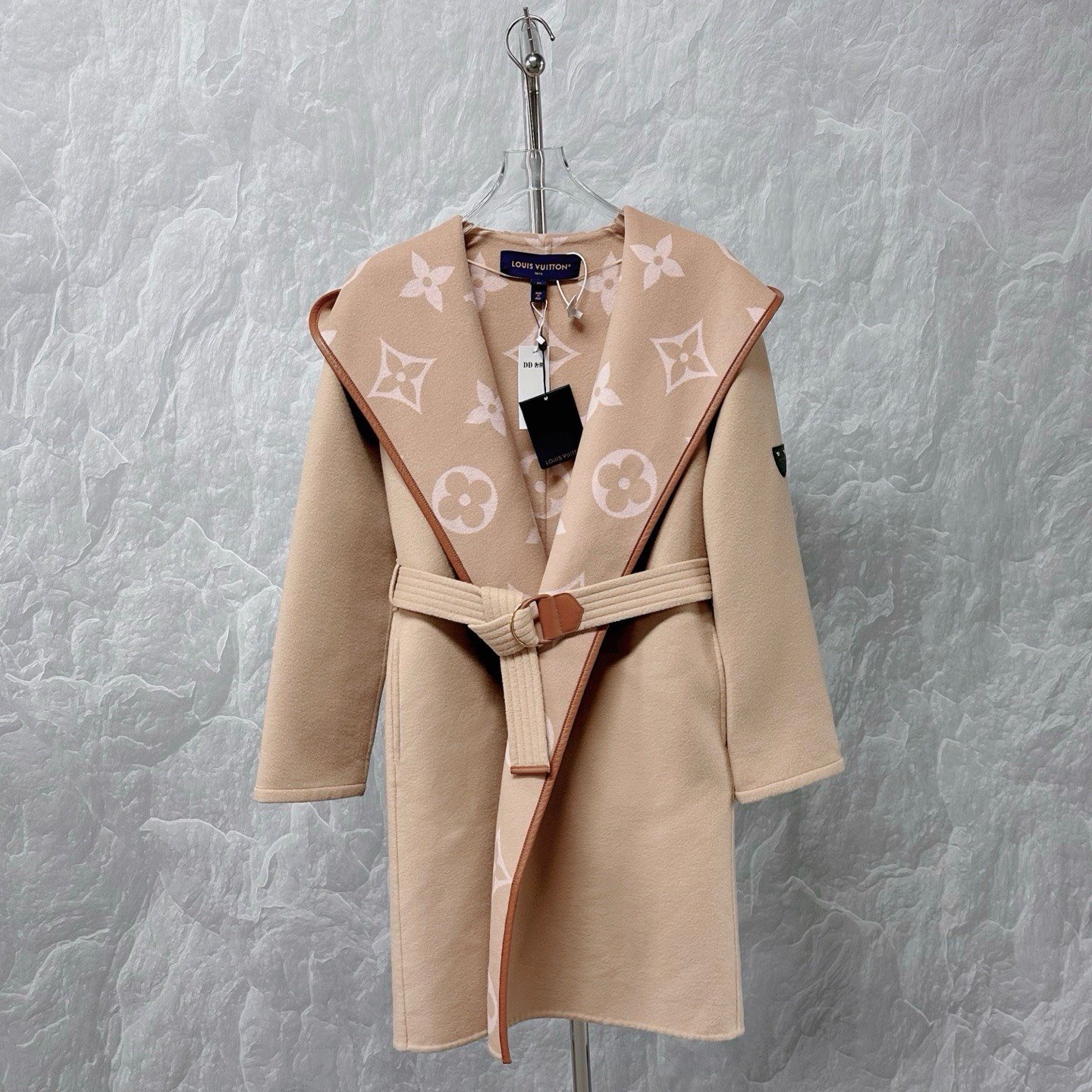 Louis Vuitton Cashmere Wrap Hooded Coat — front