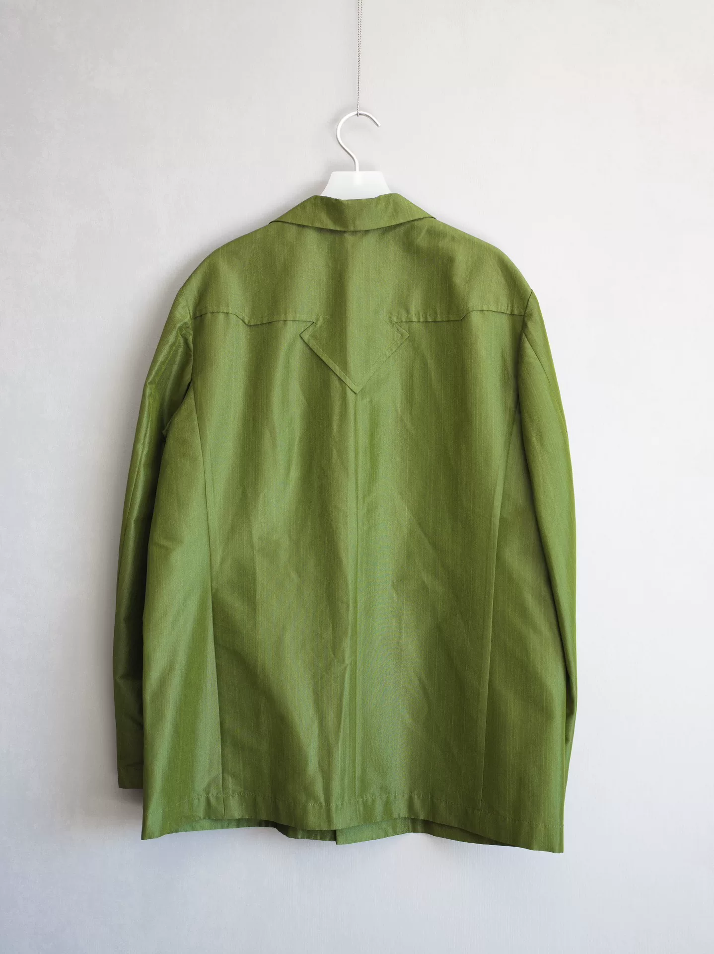 Yohji Yamamoto 99SS Olive Green Silk Jacket — back