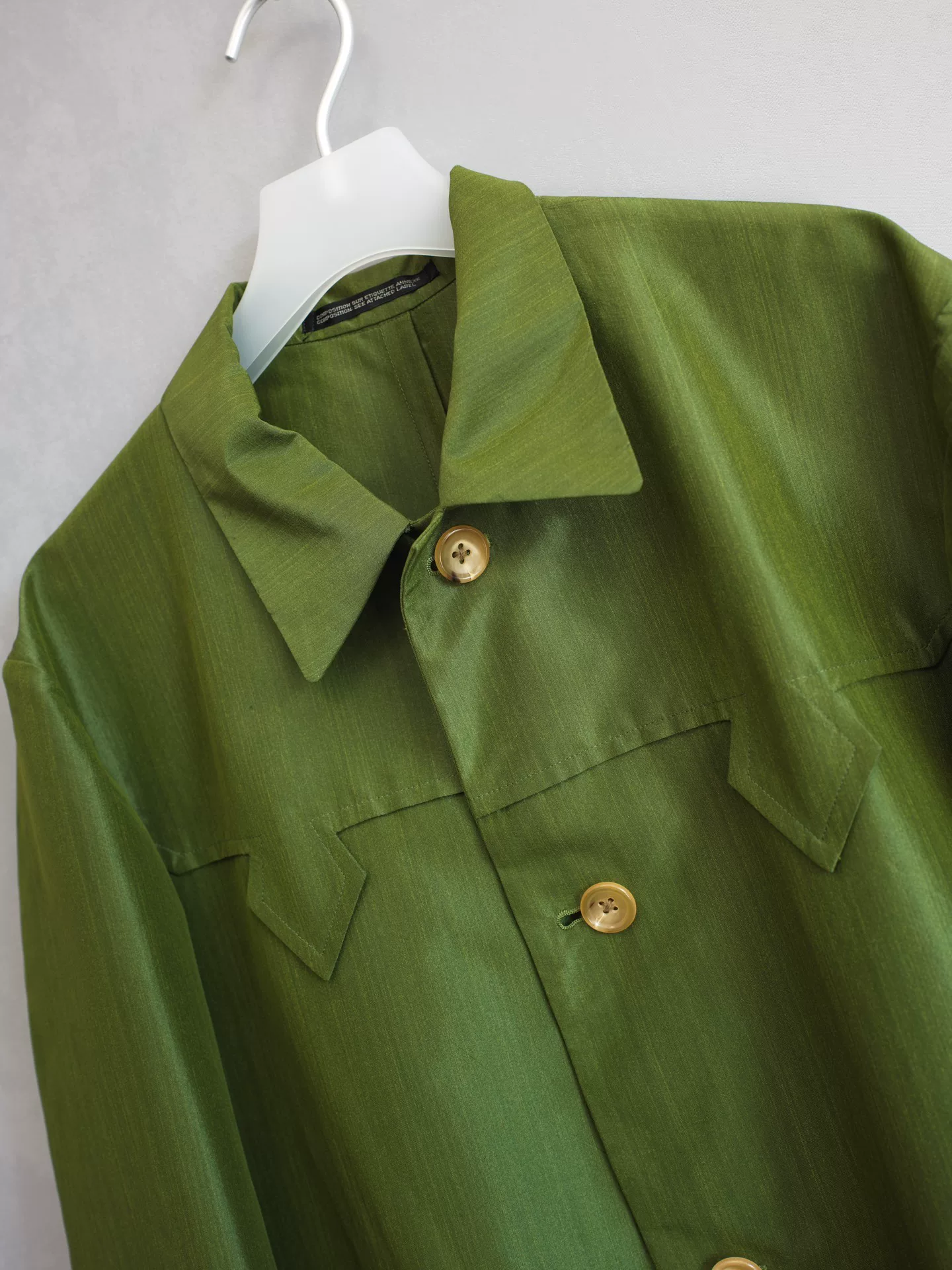 Yohji Yamamoto 99SS Olive Green Silk Jacket — label