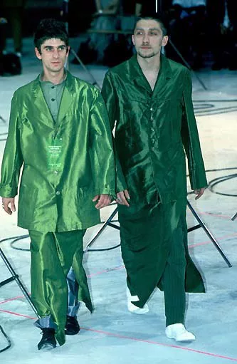 Yohji Yamamoto 99SS Olive Green Silk Jacket — front