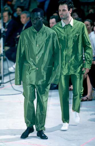 Yohji Yamamoto 99SS Olive Green Silk Jacket — detail
