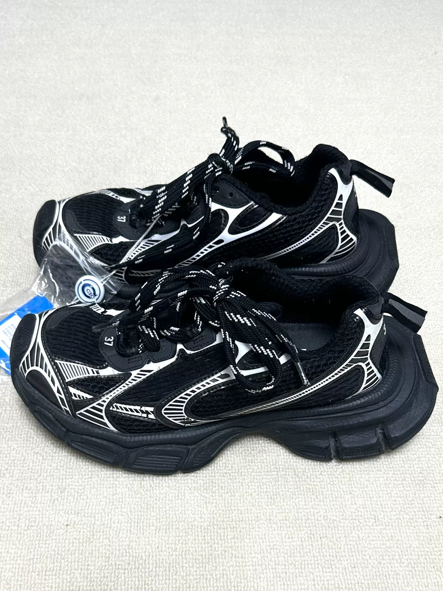 Balenciaga 3XL Distressed Black Low-Top Shoes