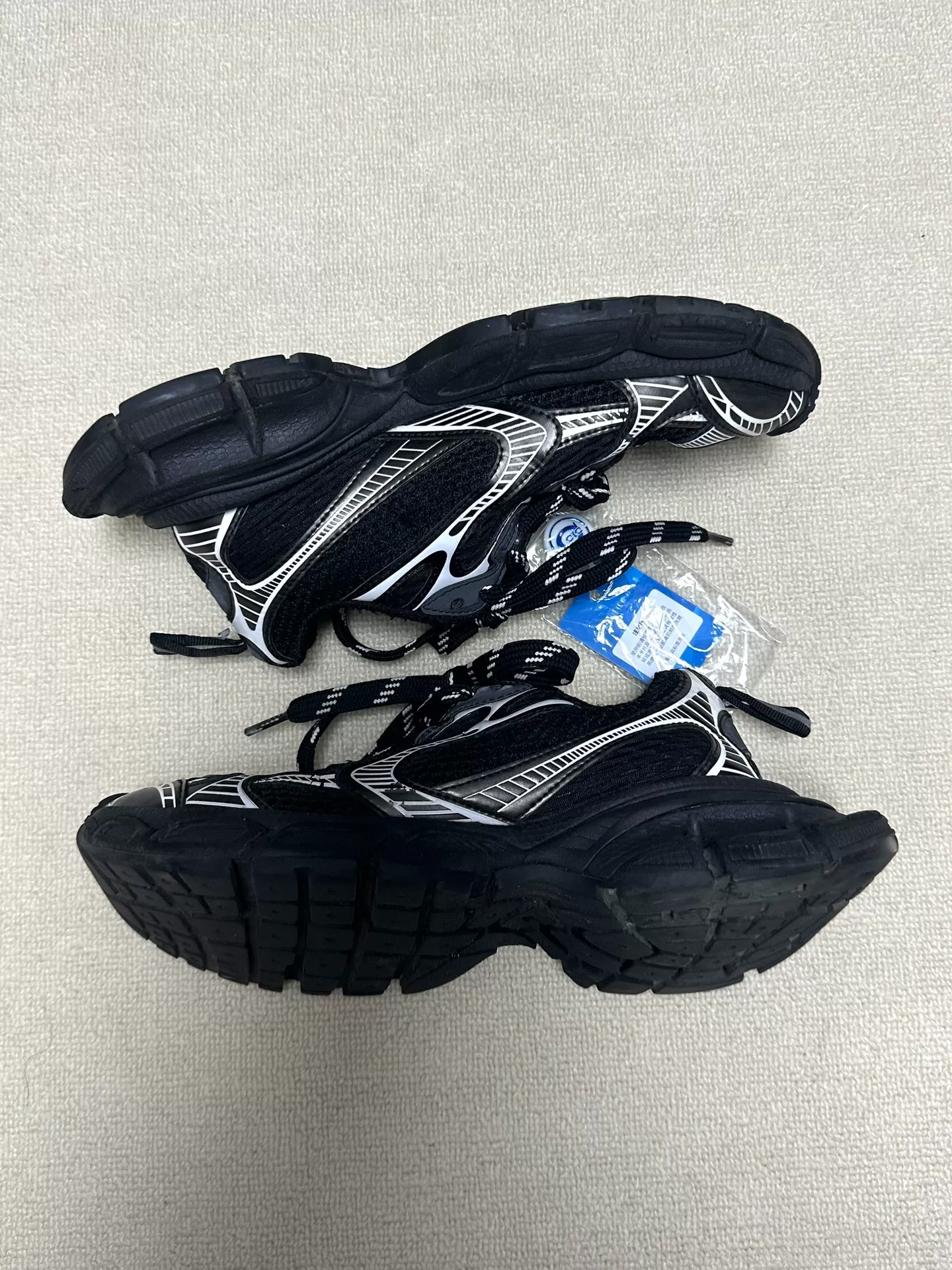Balenciaga 3XL Distressed Black Low-Top Shoes — back