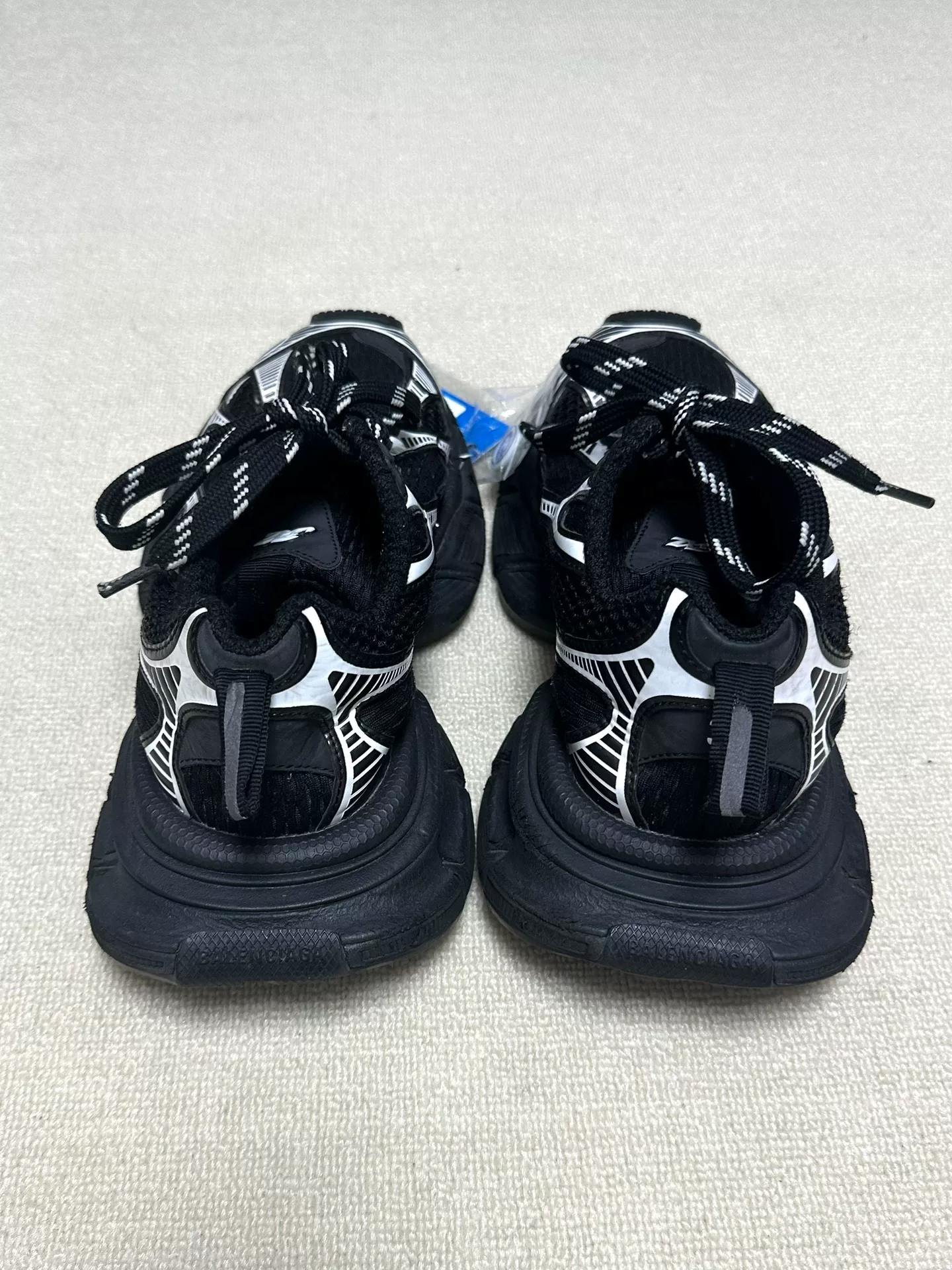 Balenciaga 3XL Distressed Black Low-Top Shoes — front