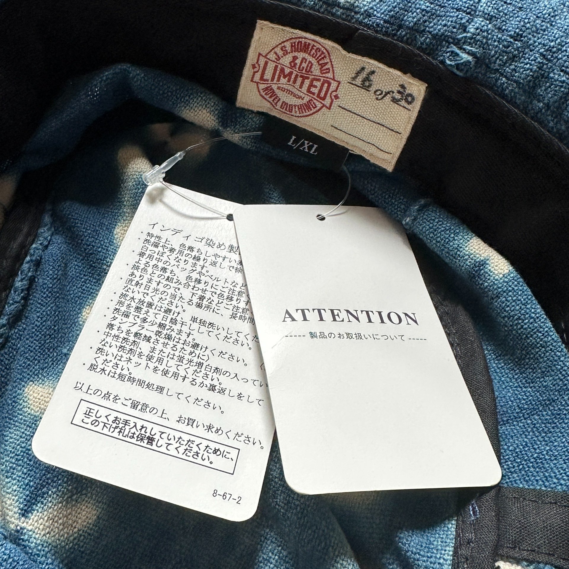 js homestead indigo vintage bucket hat — detail