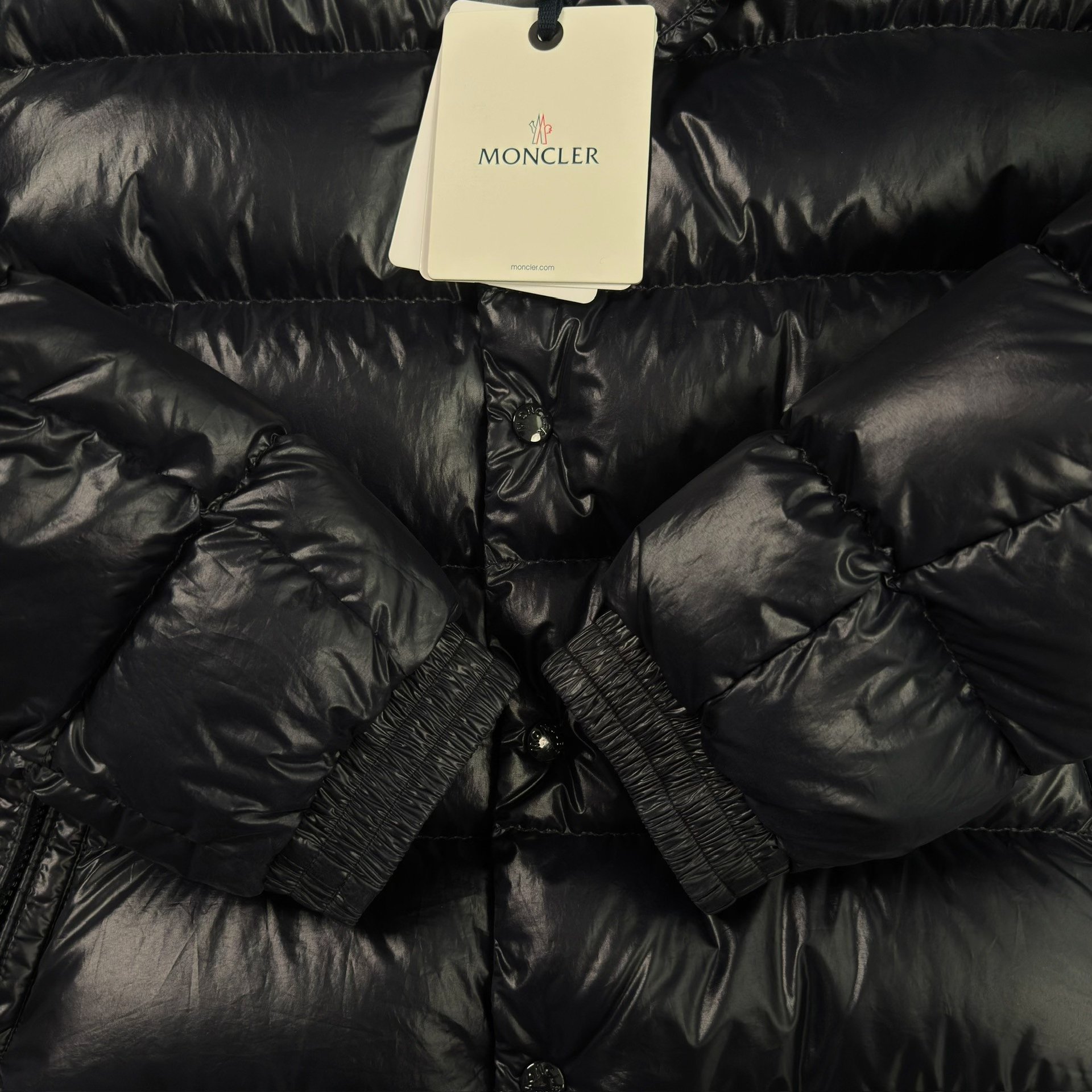 Moncler Black Short Puffy Down Jacket — back