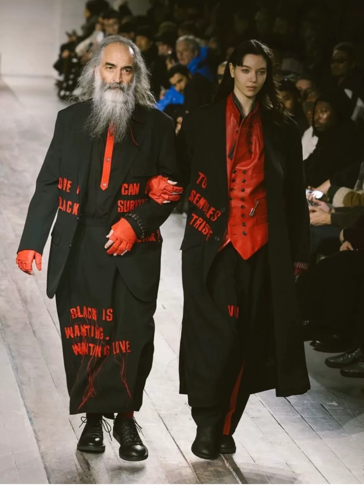 Yohji Yamamoto 24AW Red Vertical Coat — front