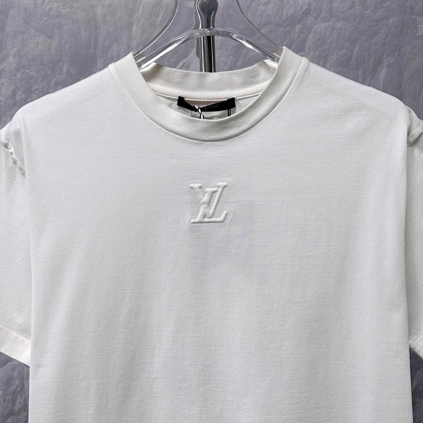 Louis Vuitton SS24 White Embossed Short Sleeve L — front