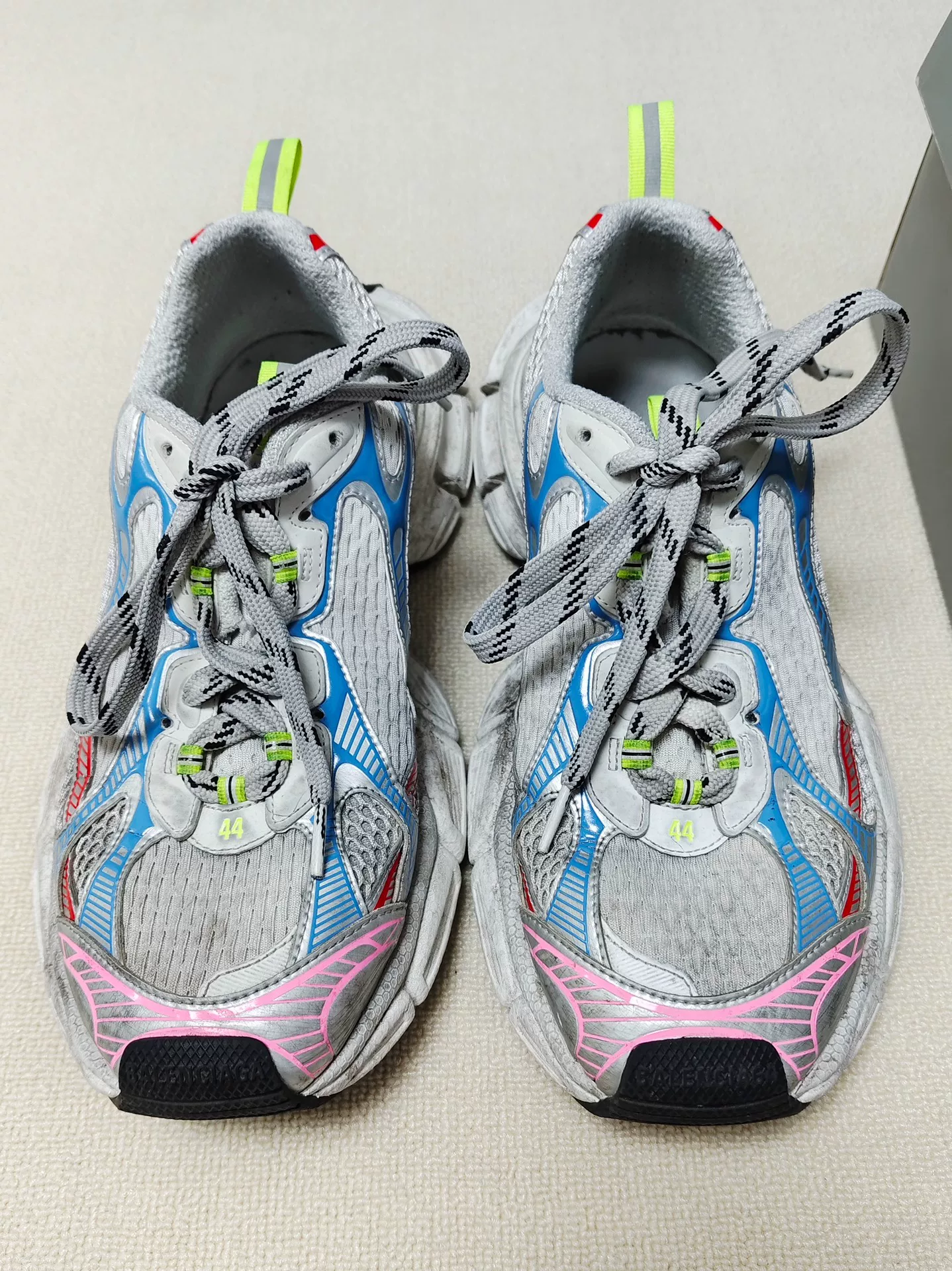 Balenciaga 3XL Low-Top Worn Sneakers — front