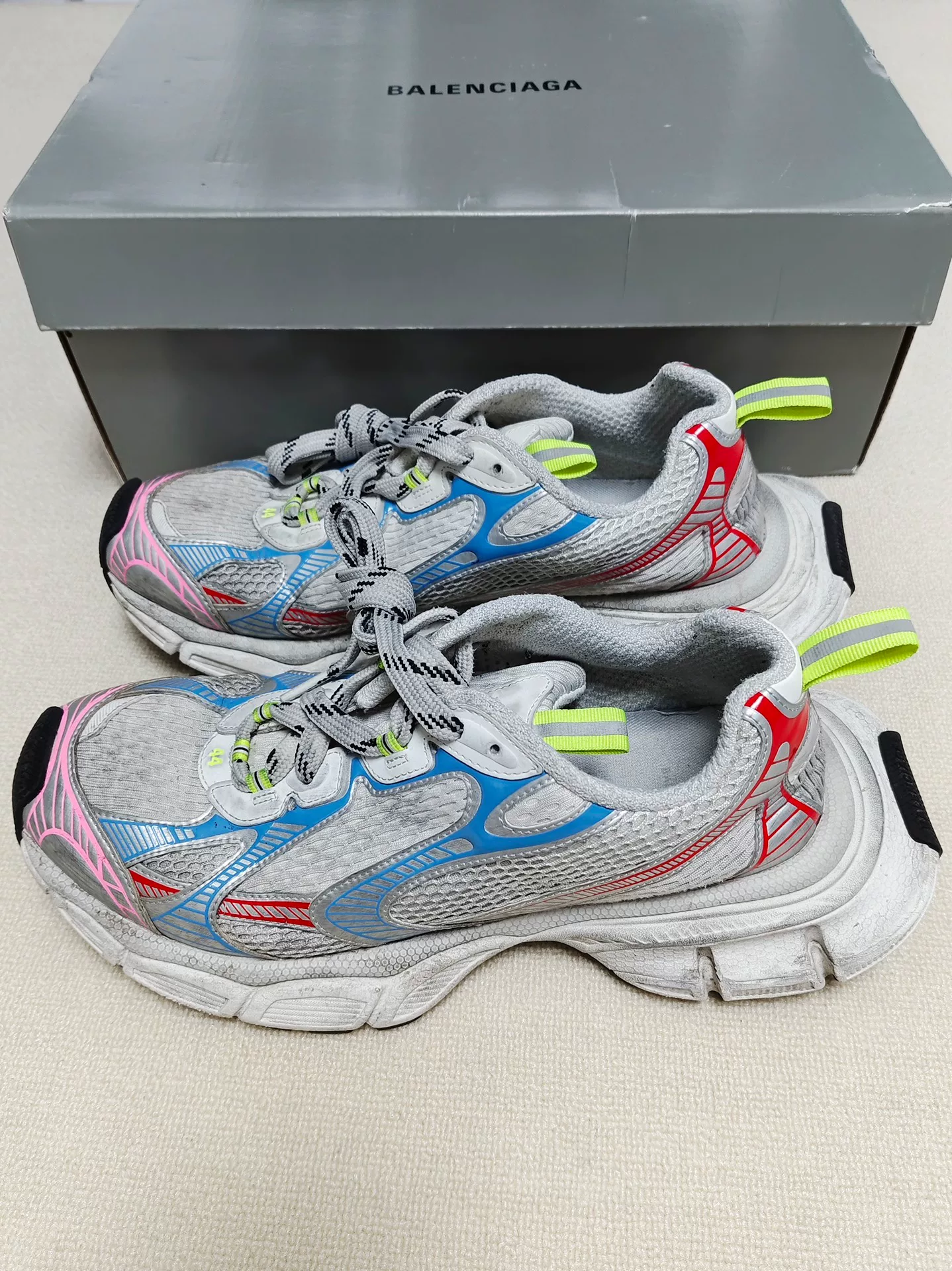Balenciaga 3XL Low-Top Worn Sneakers