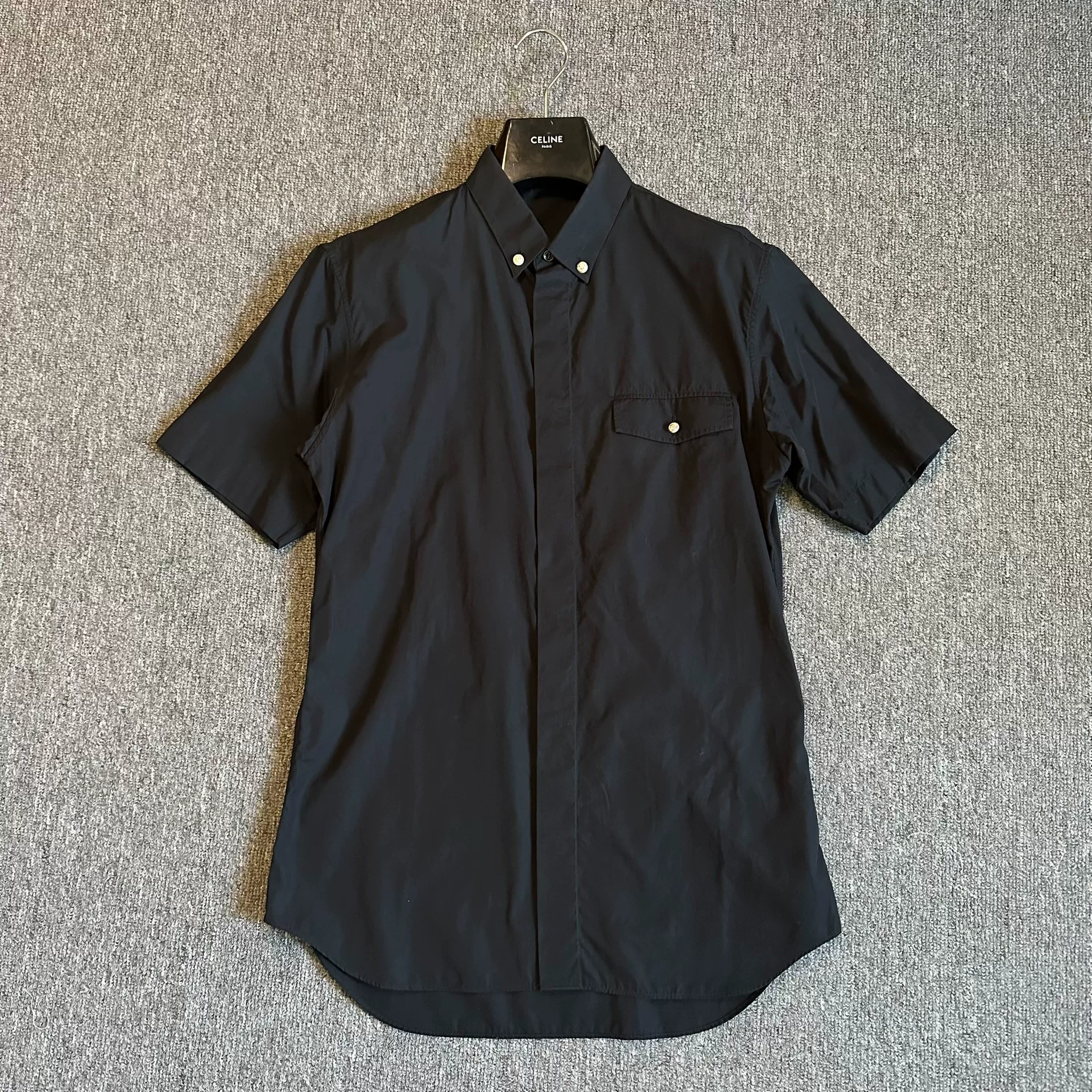 Dior Homme Metal Anchor Button Short-Sleeve Shirt