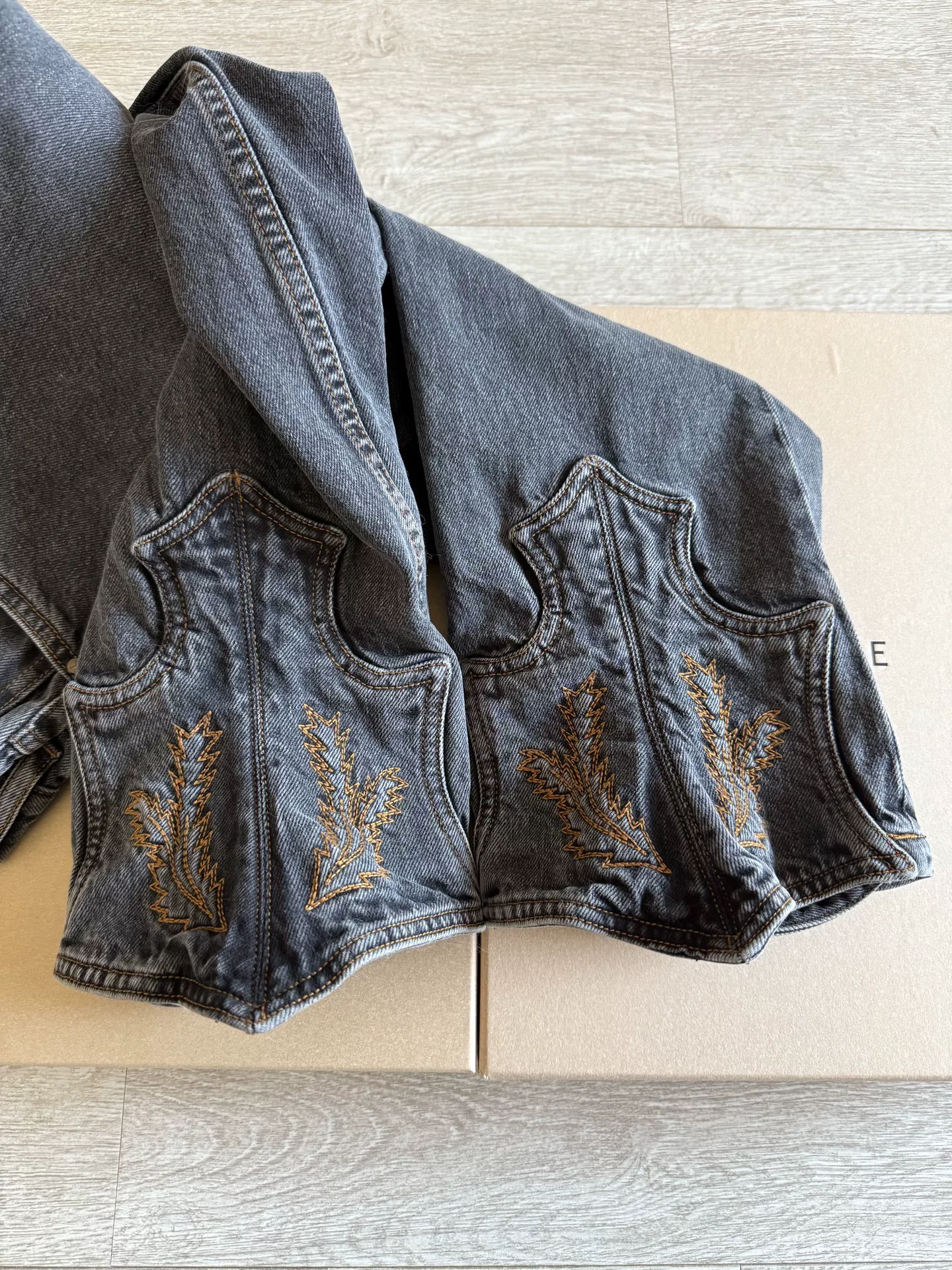 Y/Project 22SS Glenn Martens Embroidered Western Jeans — detail