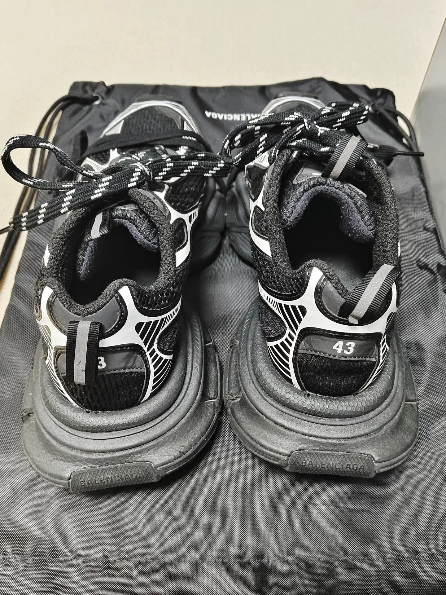 Balenciaga 3XL Distressed Low-Top Sneakers — back