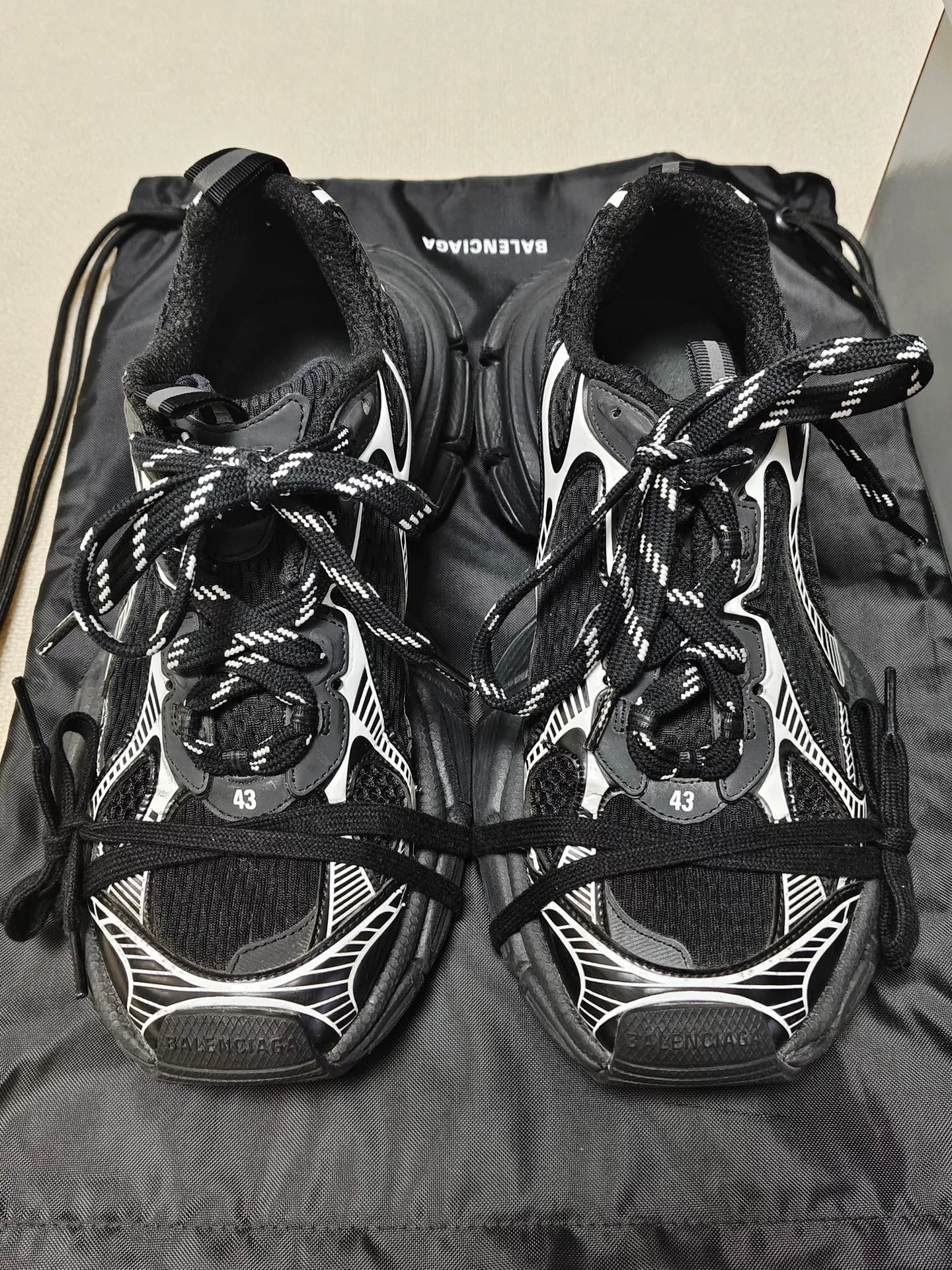 Balenciaga 3XL Distressed Low-Top Sneakers — label