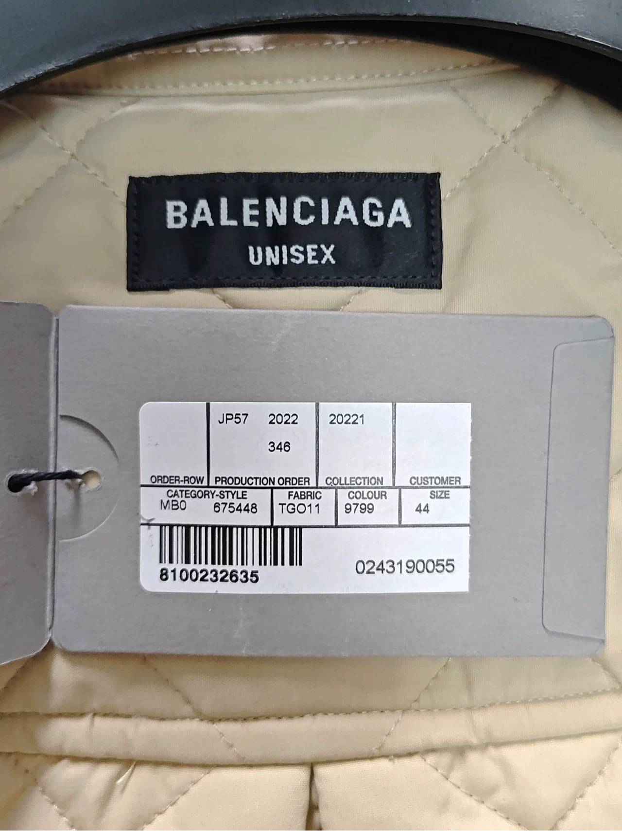 Balenciaga 22FW Embroidered Padded Shirt Jacket — back