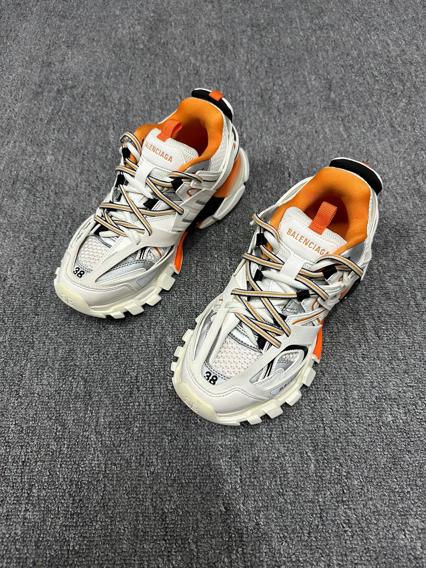 Balenciaga Track White Orange Size 38 — front