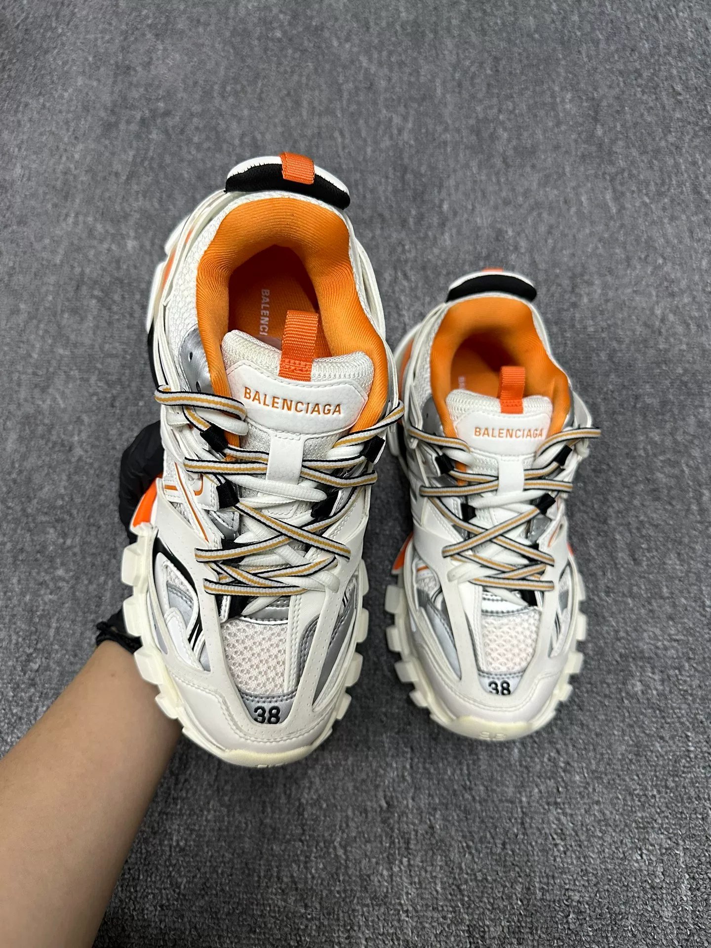 Balenciaga Track White Orange Size 38 — detail