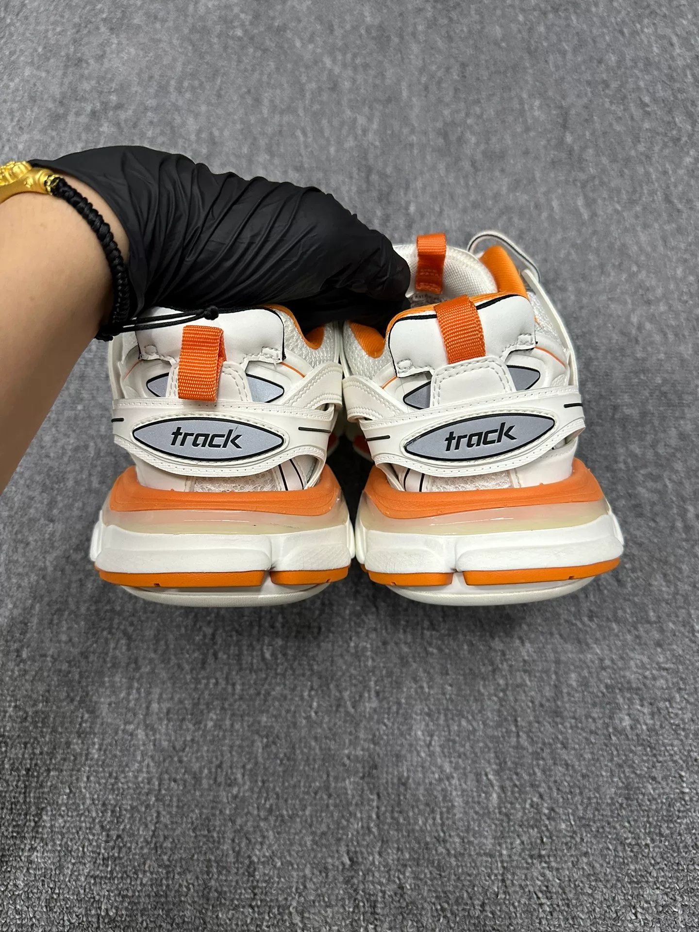 Balenciaga Track White Orange Size 38 — label