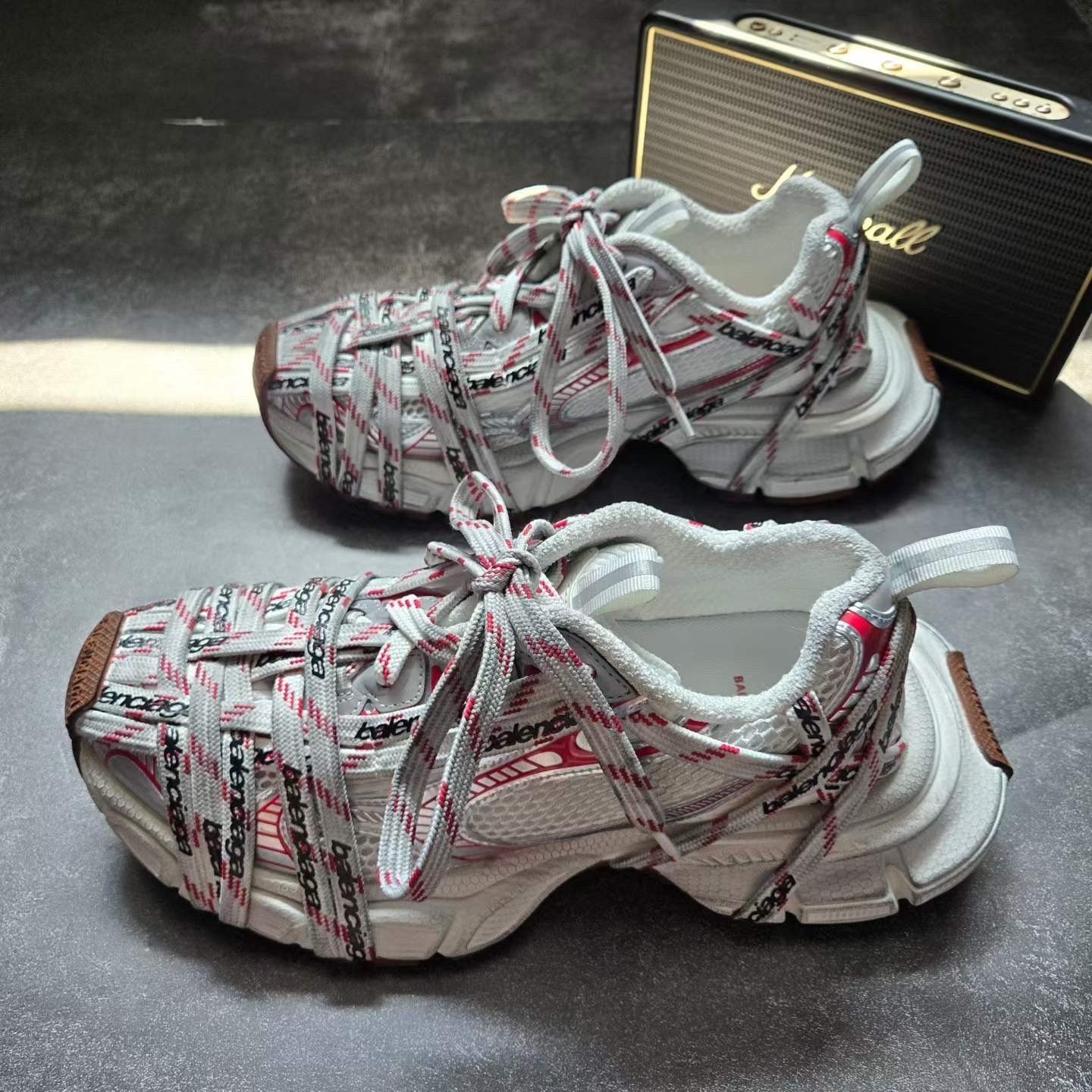 Balenciaga 3XL White Red Crazy Laces