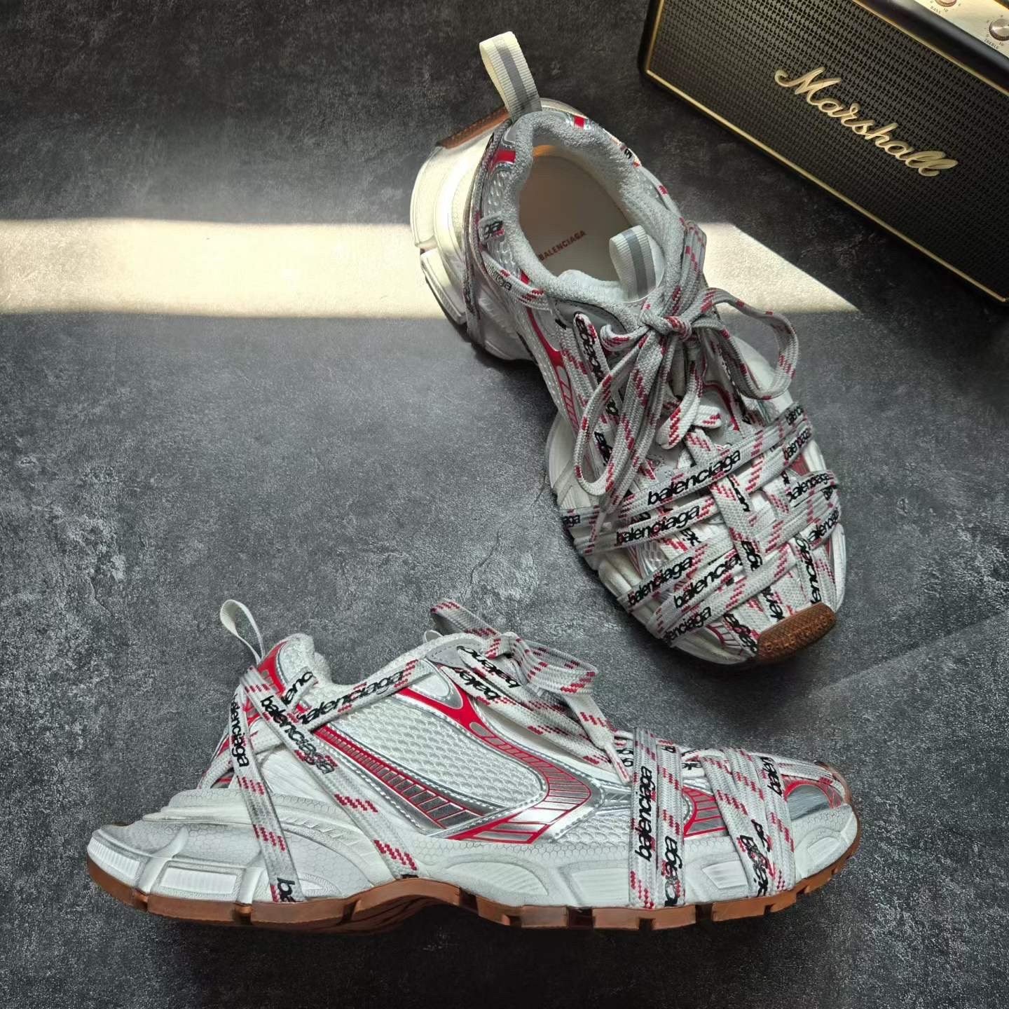 Balenciaga 3XL White Red Crazy Laces — label