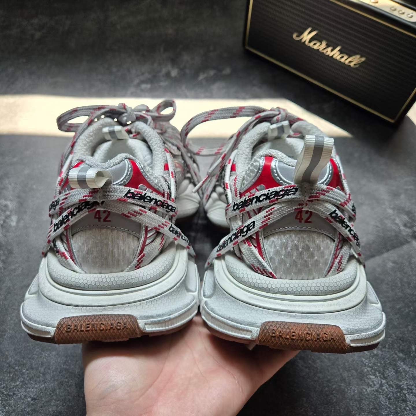 Balenciaga 3XL White Red Crazy Laces — detail