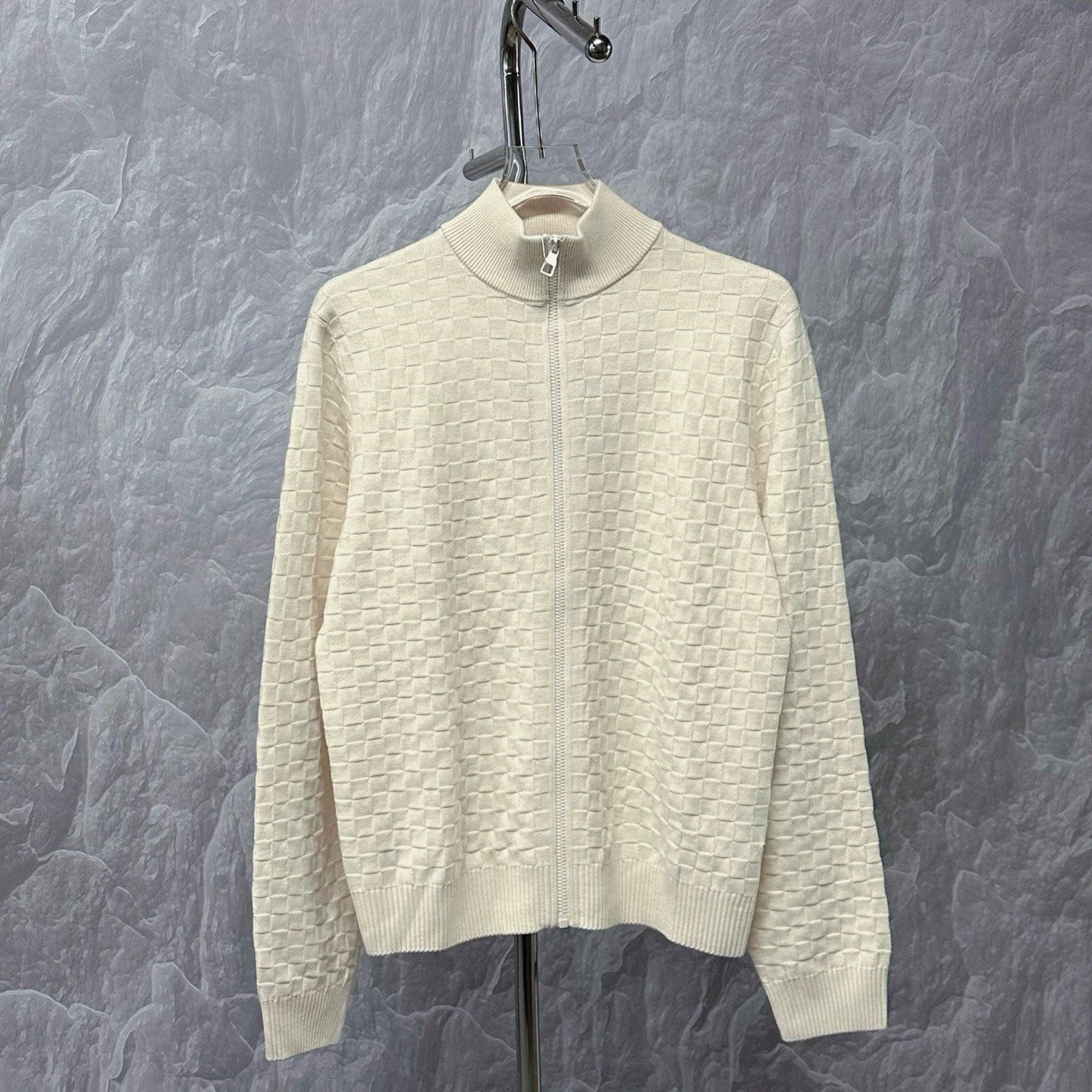 Louis Vuitton SS24 Checkered Knit Wool Jacket