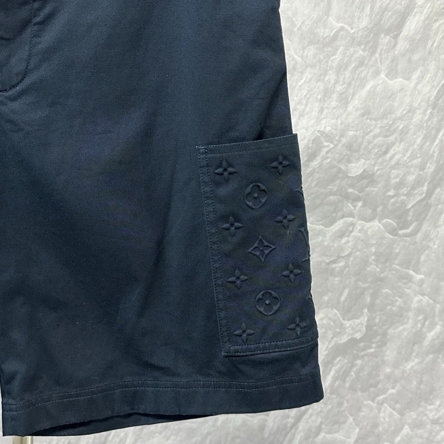 Louis Vuitton FW25 Embossed Pocket Shorts — detail