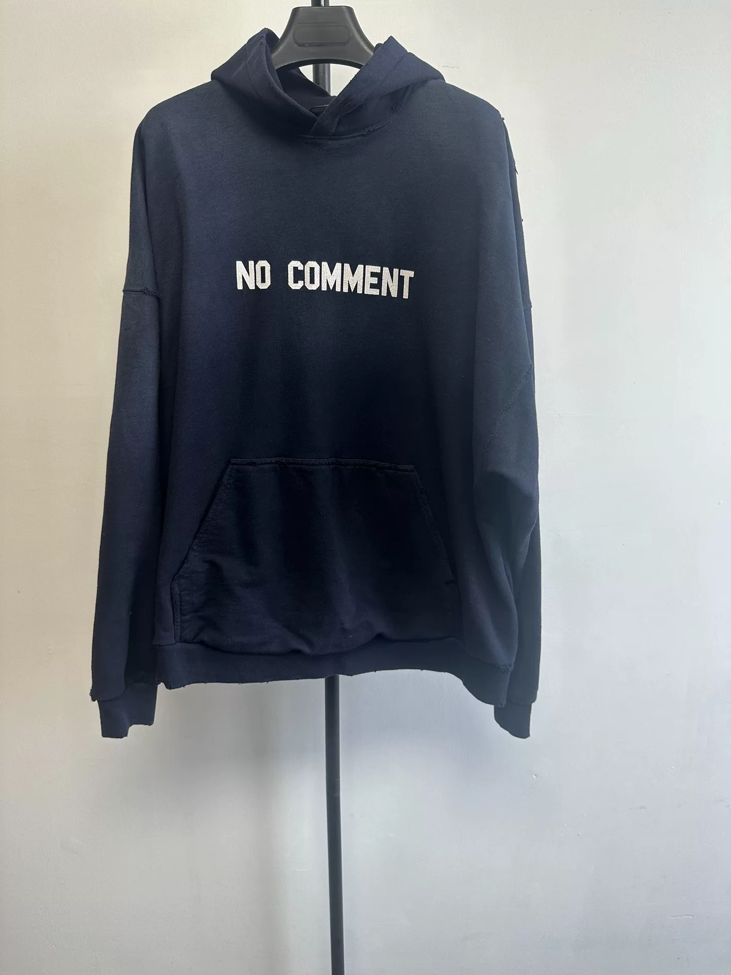 Balenciaga 'NO COMMENT' Navy Hoodie