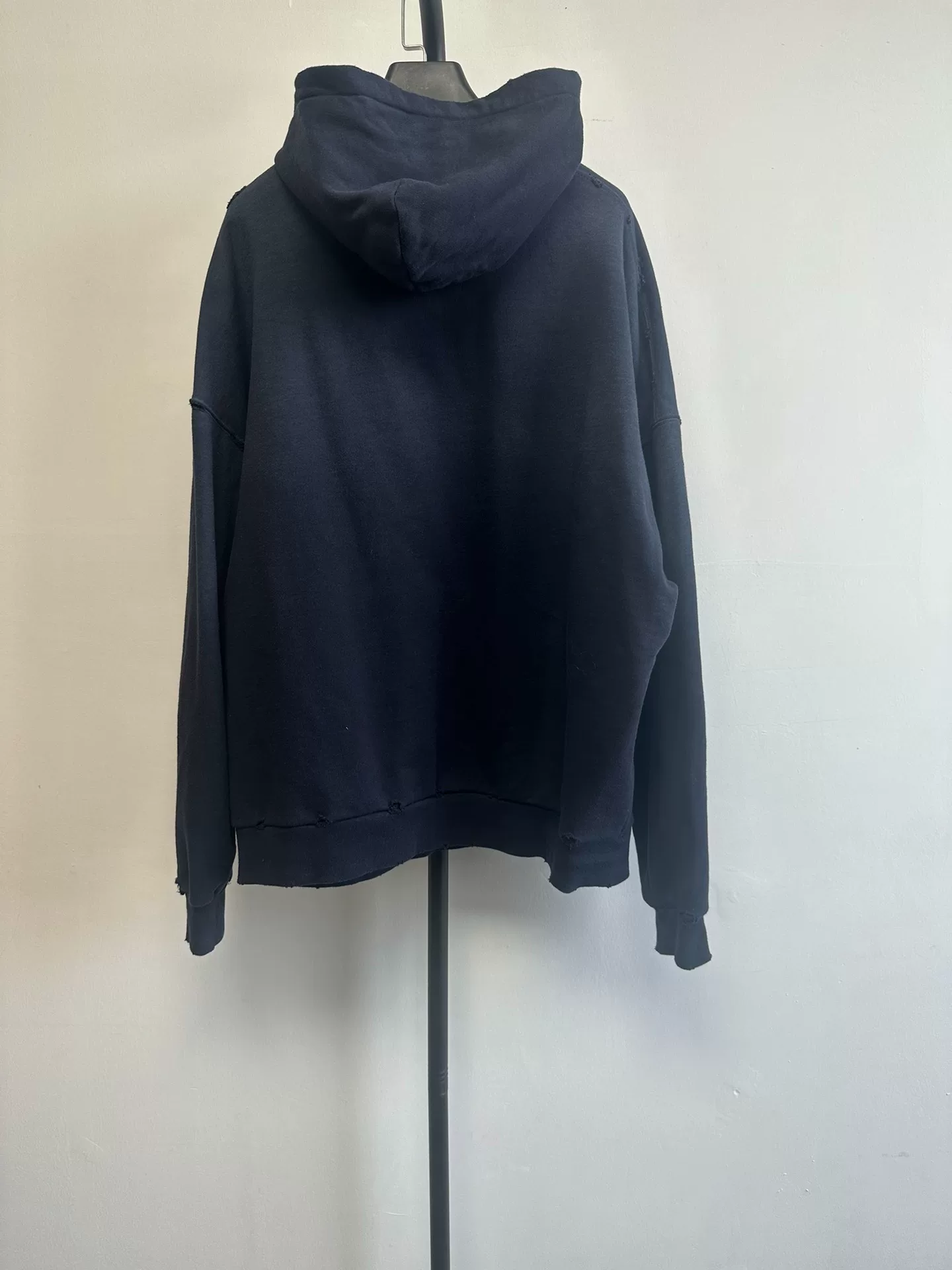 Balenciaga 'NO COMMENT' Navy Hoodie — front