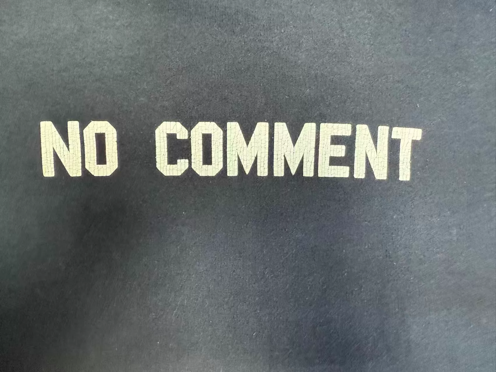 Balenciaga 'NO COMMENT' Navy Hoodie — detail