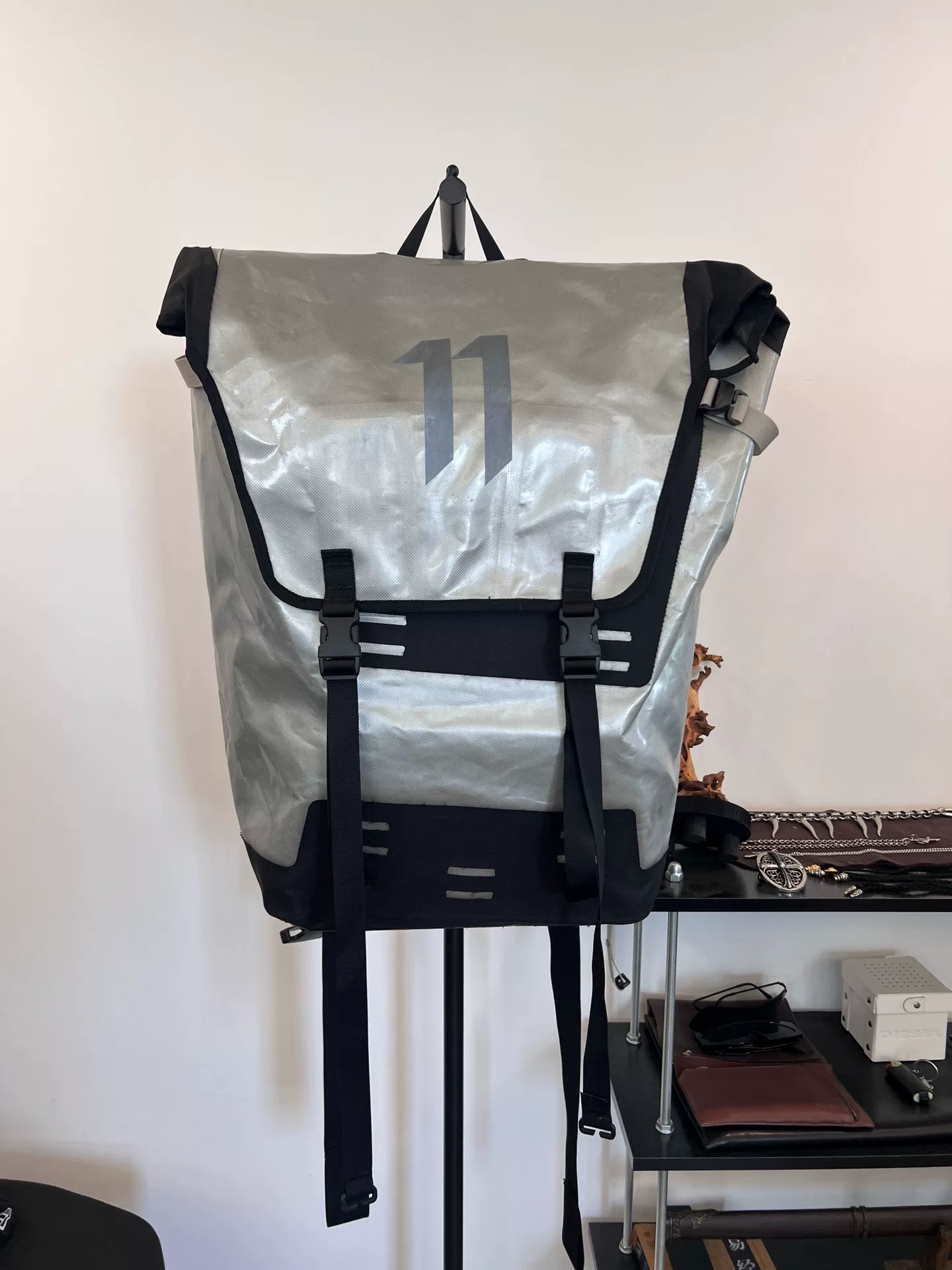 Boris Bidjan Saberi 11 Silver Large Backpack