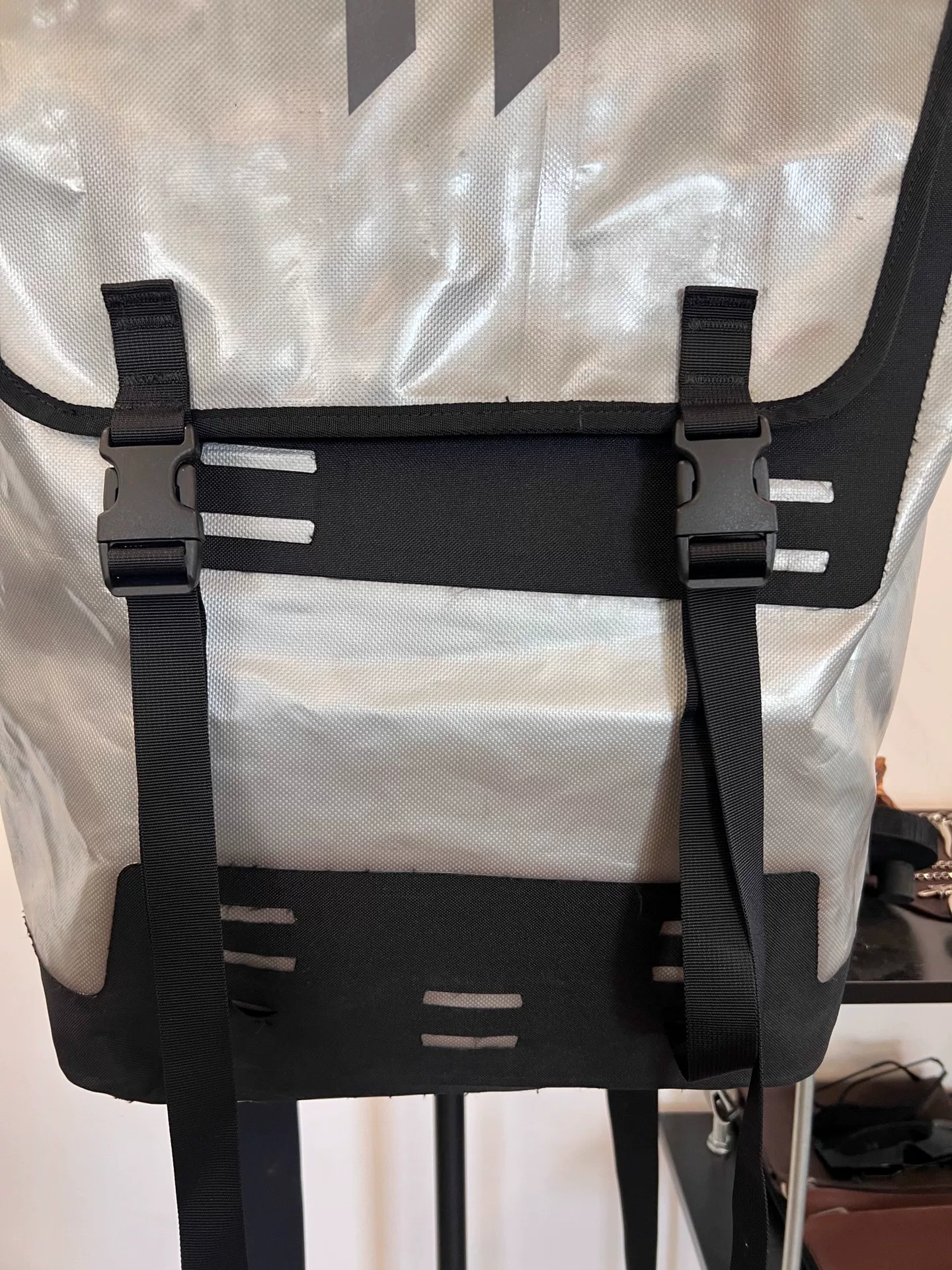 Boris Bidjan Saberi 11 Silver Large Backpack — detail