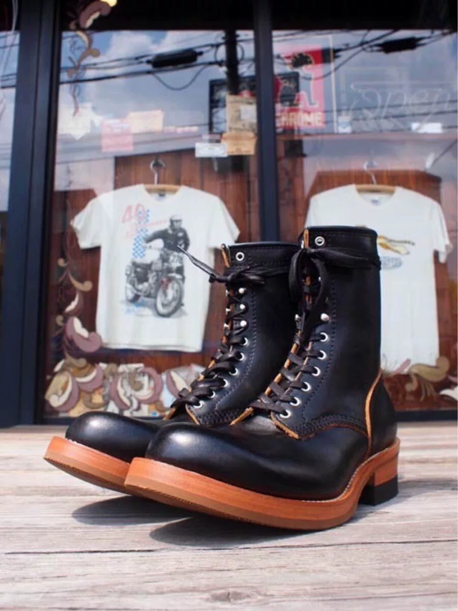 Addict Clothes Black Leather Work Boots