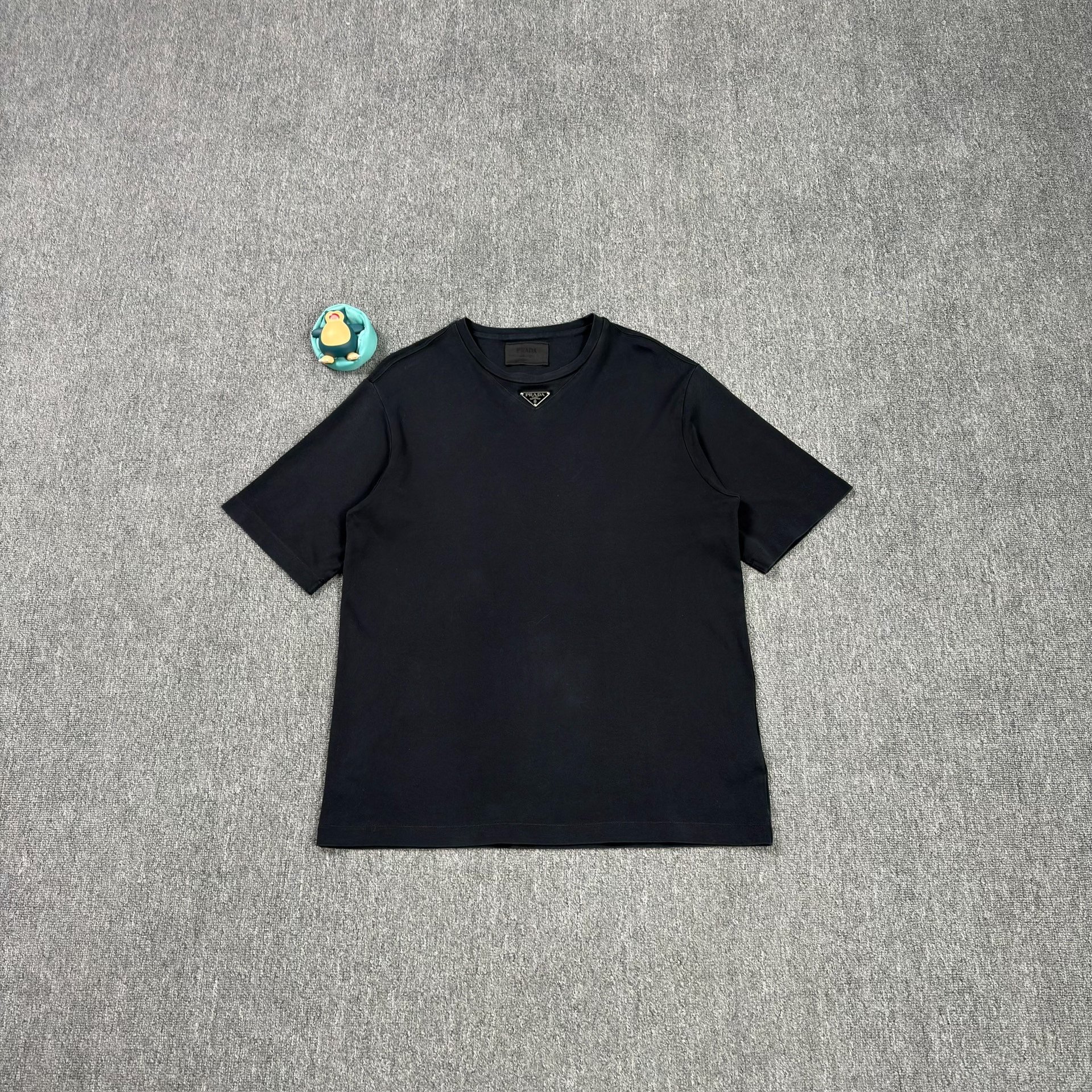 Prada Triangular Logo Black Short-Sleeve Shirt