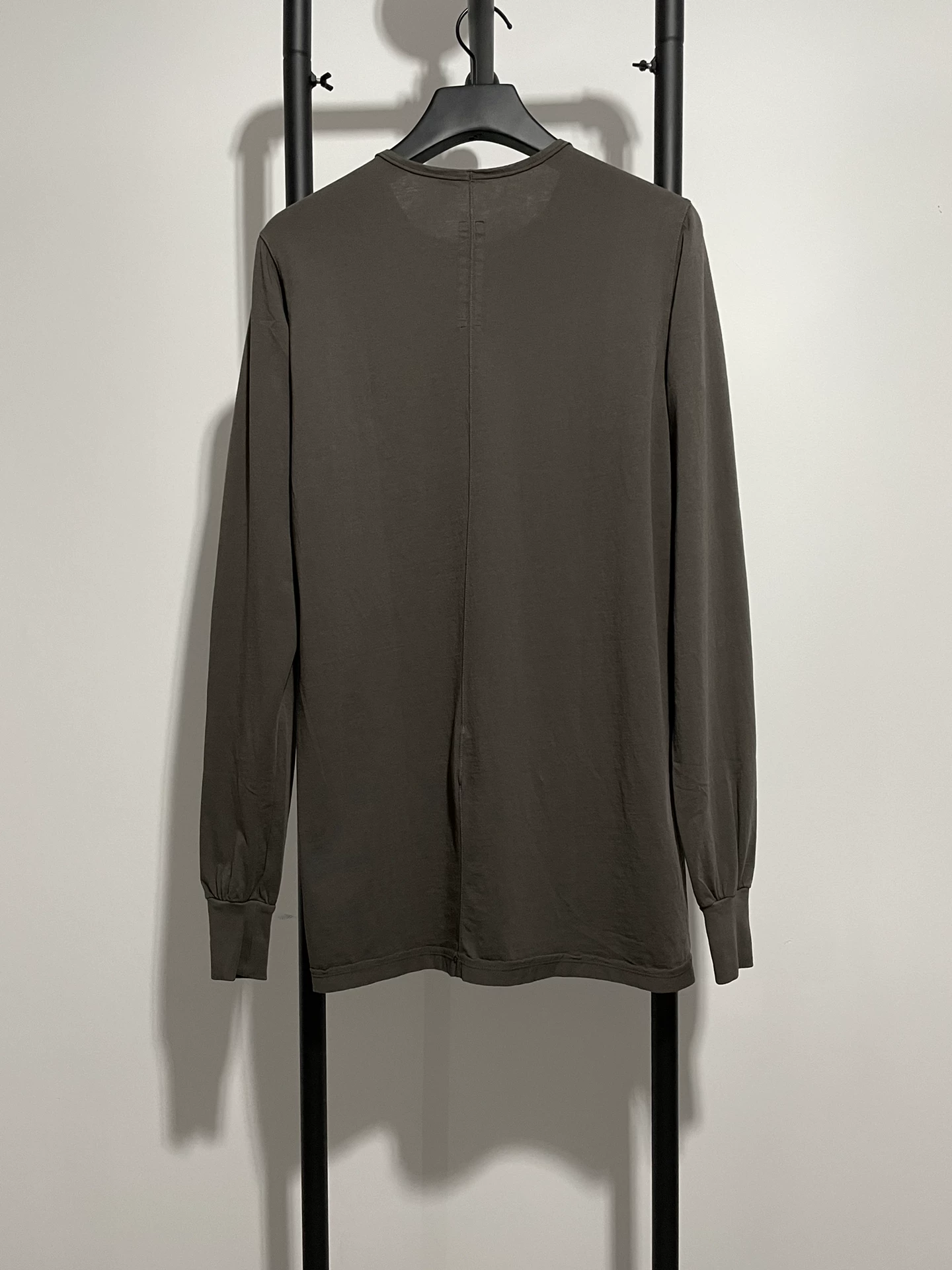 Rick Owens Olive Green Long-Sleeve Tee — front