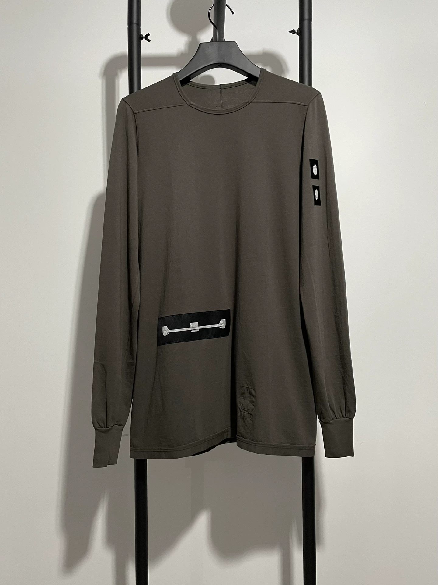 Rick Owens Olive Green Long-Sleeve Tee