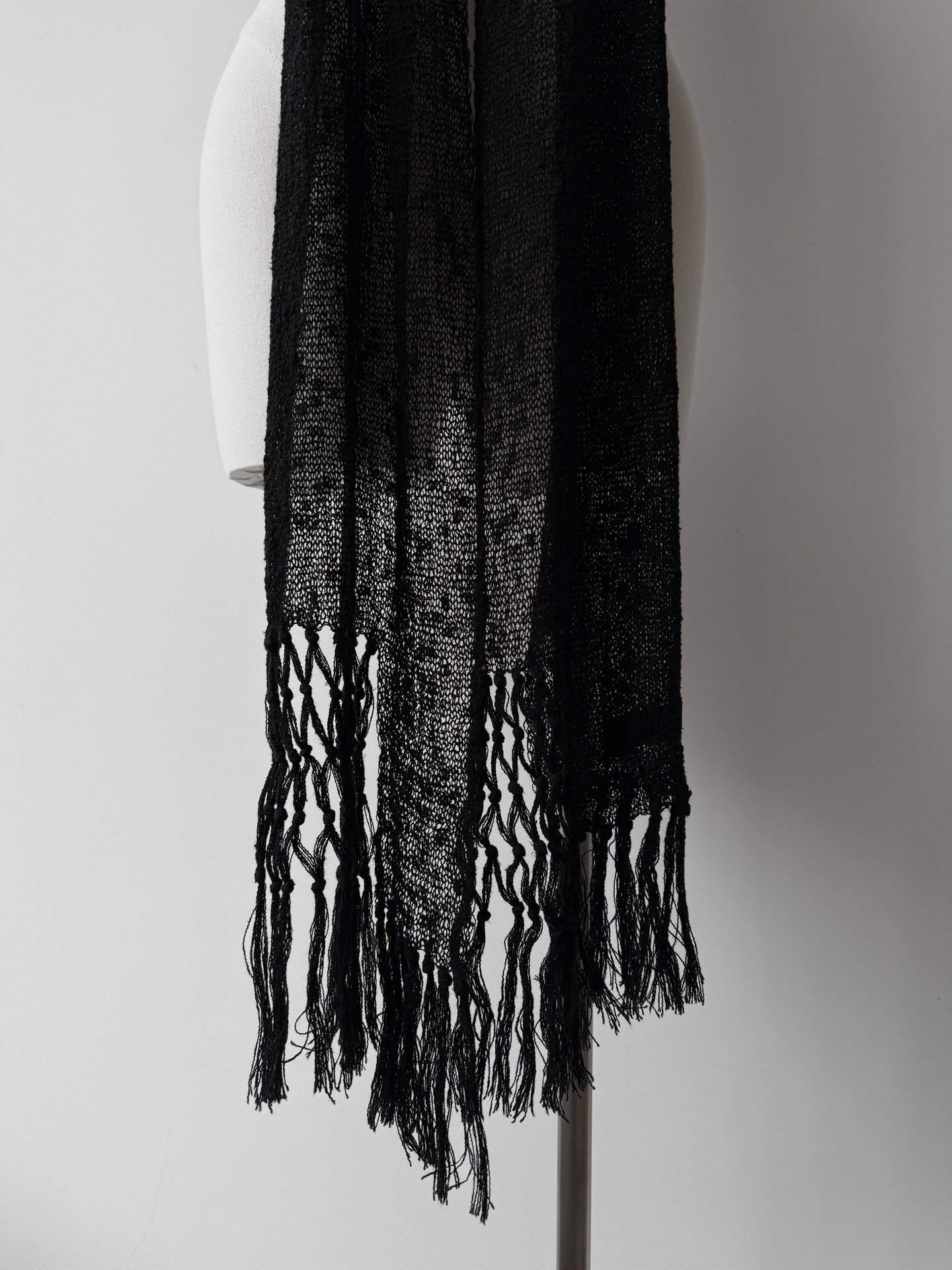 Yohji Yamamoto Y's Men's Fringe Scarf — label