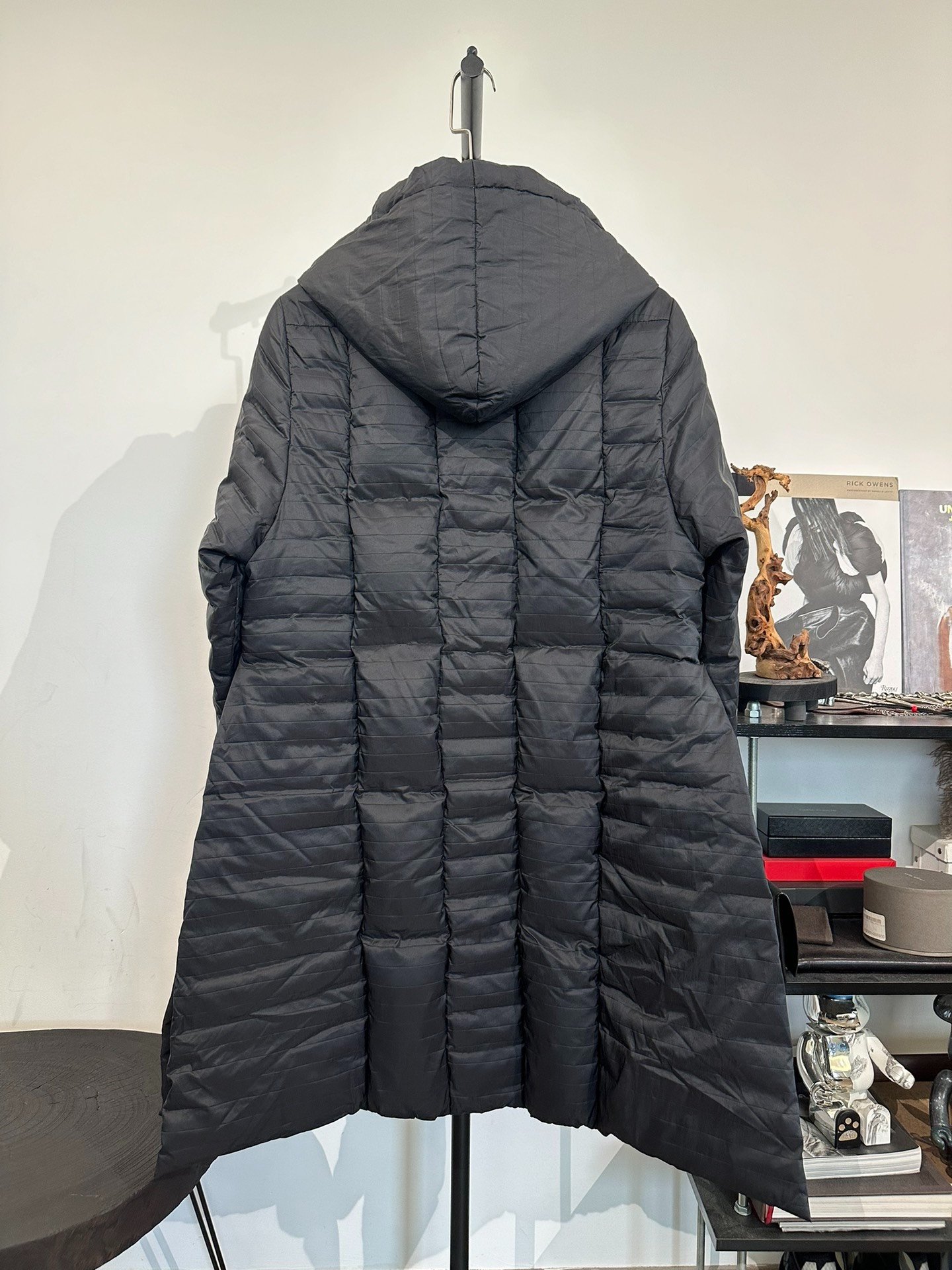 Rick Owens Mid-Length Hooded Coat — front
